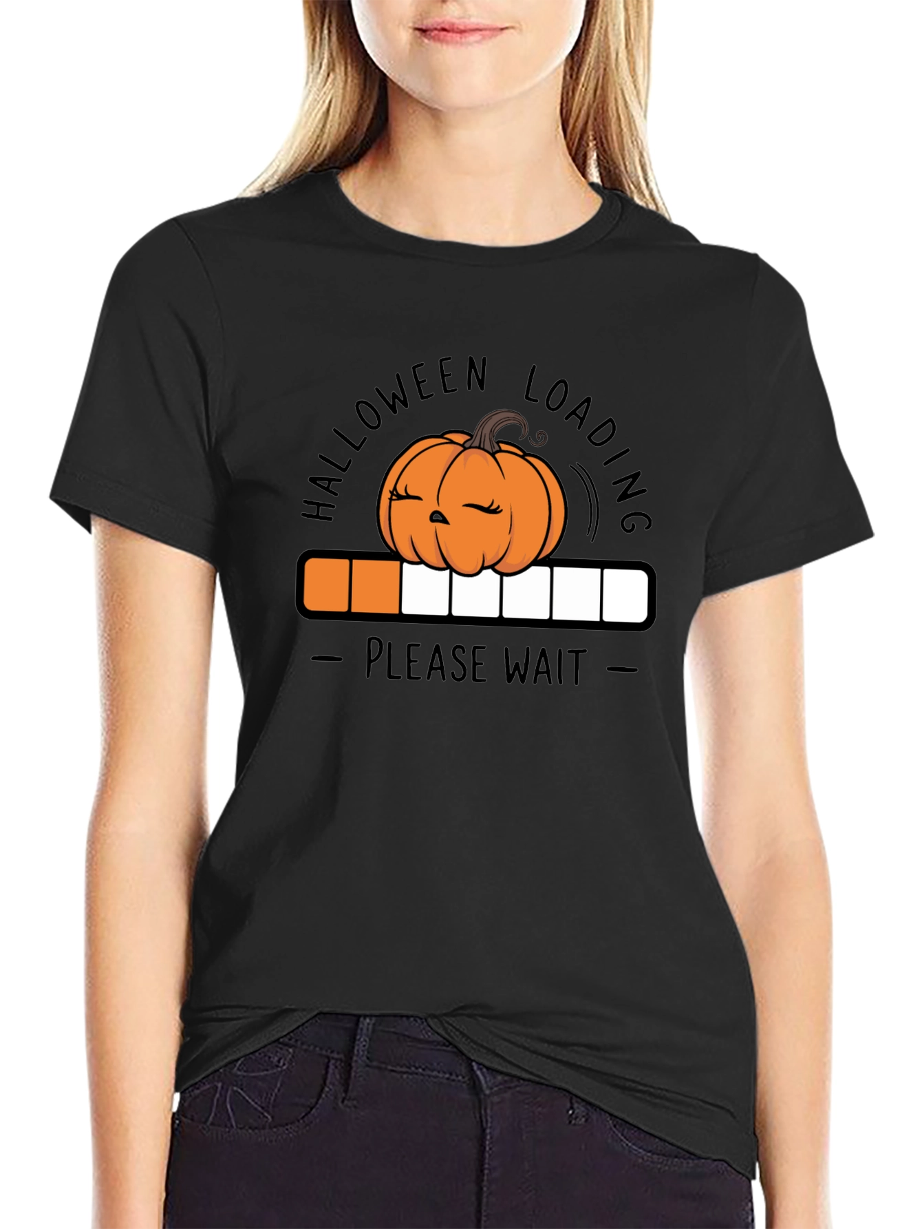 Halloween Loading Pumpkin Graphic T-Shirt