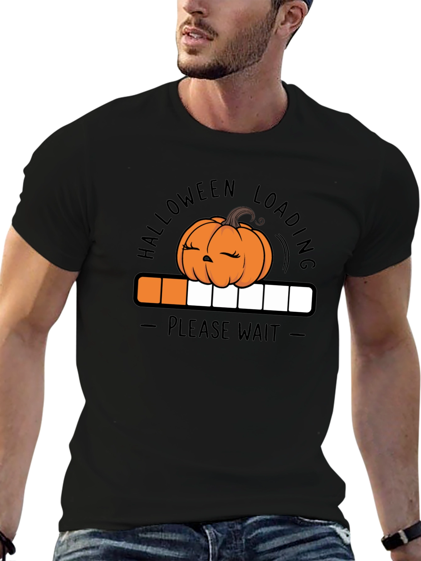 Halloween Loading Pumpkin Graphic T-Shirt