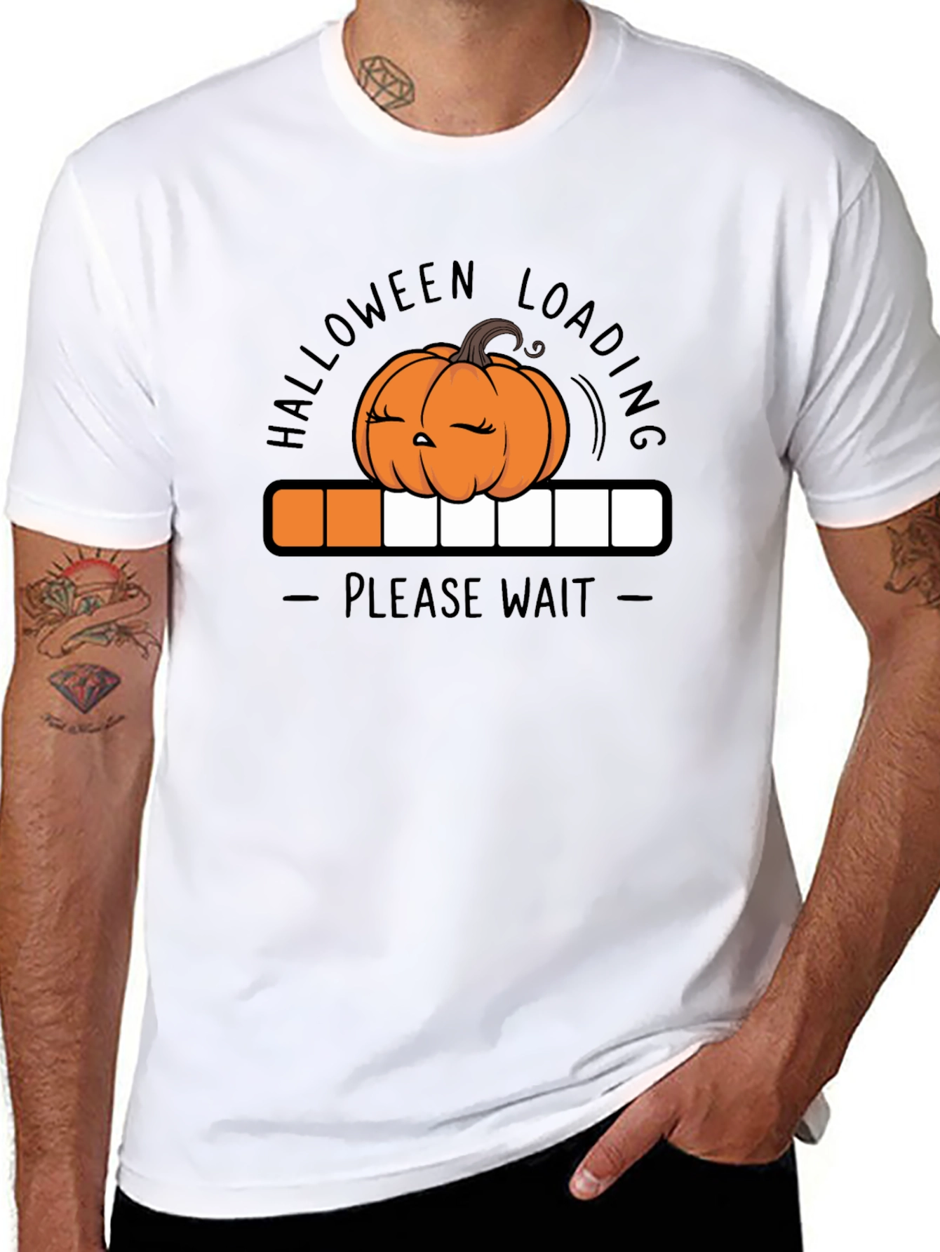 Halloween Loading Pumpkin Graphic T-Shirt