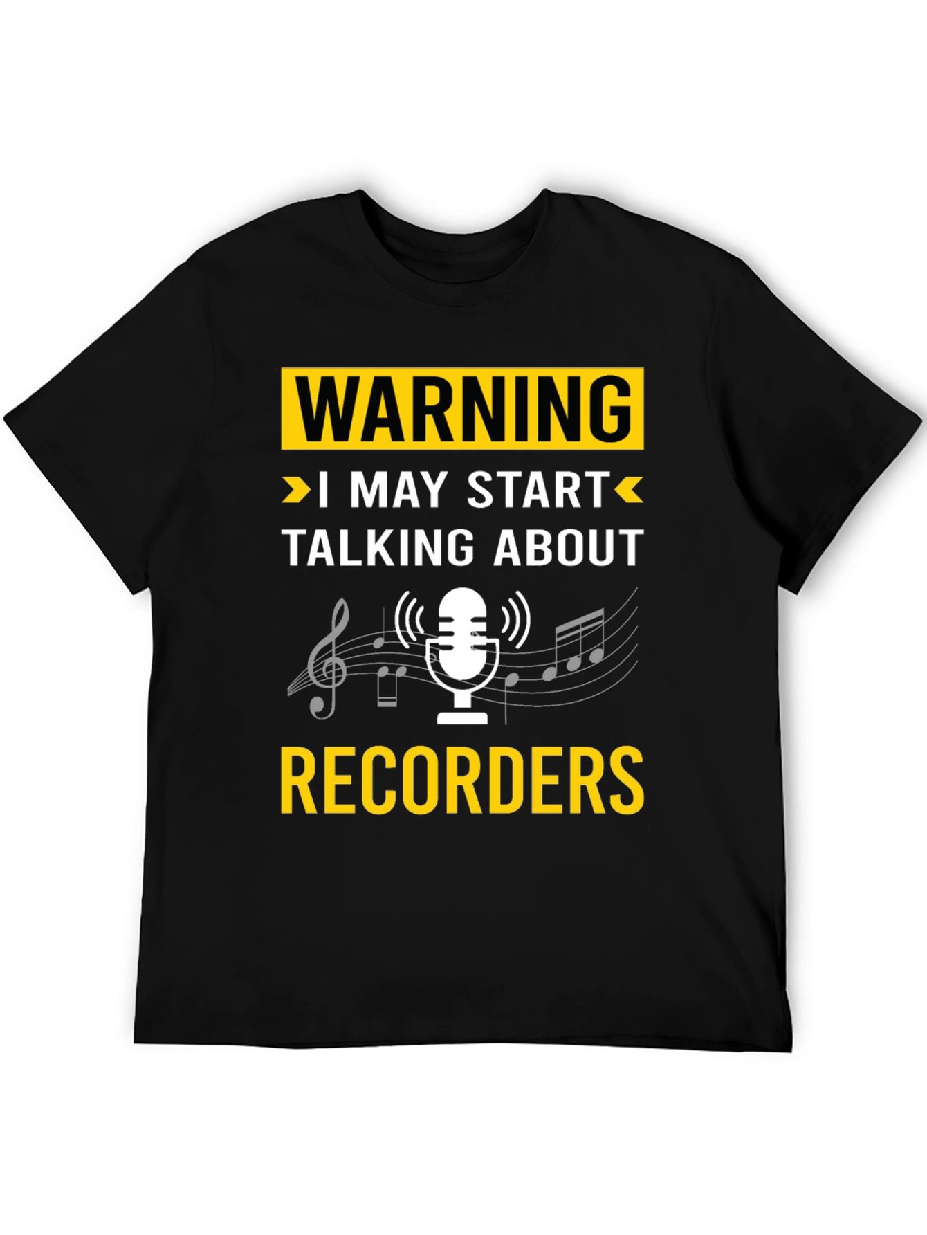 Warning Recorder T-Shirt: Music Lovers Tee
