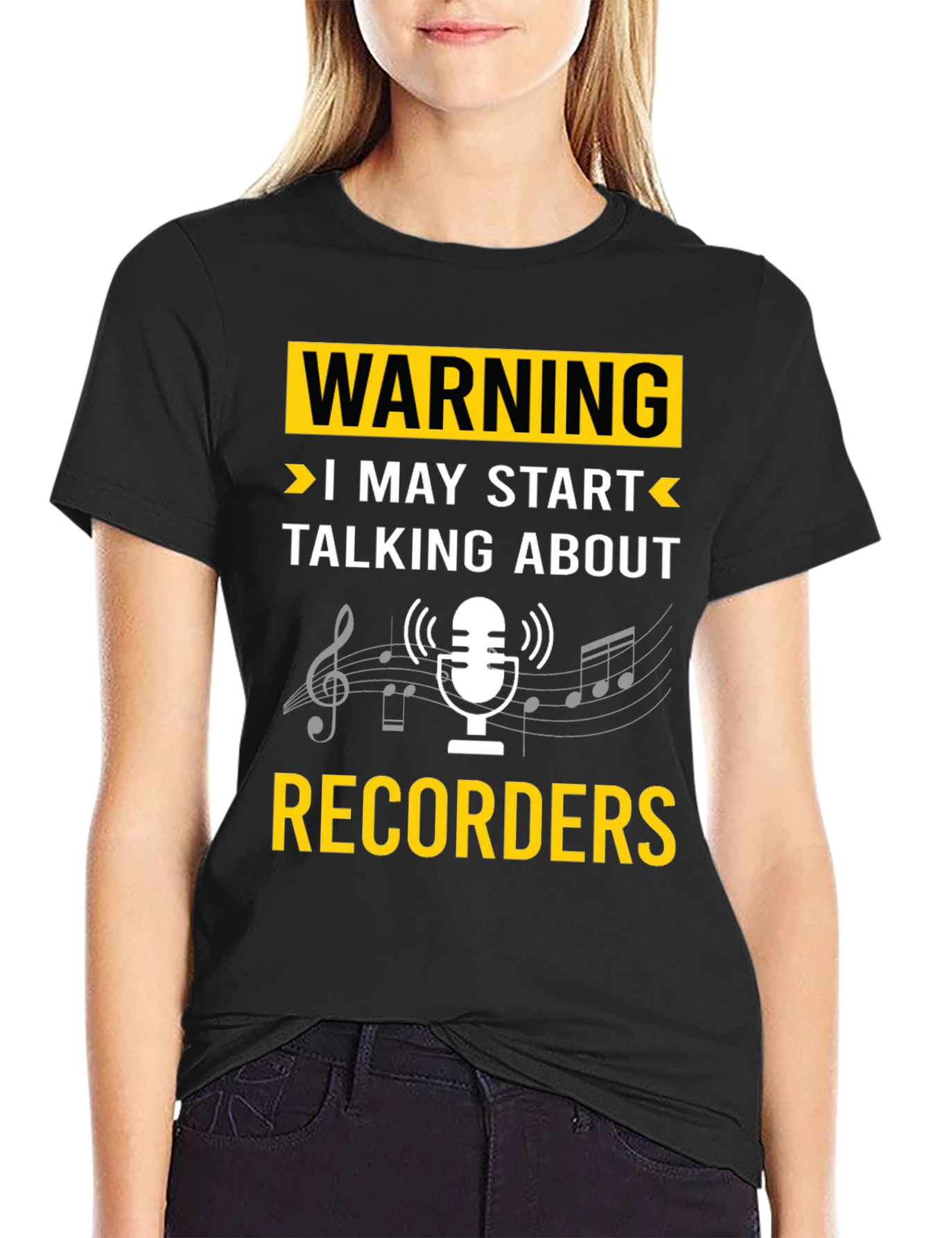 Warning Recorder T-Shirt: Music Lovers Tee