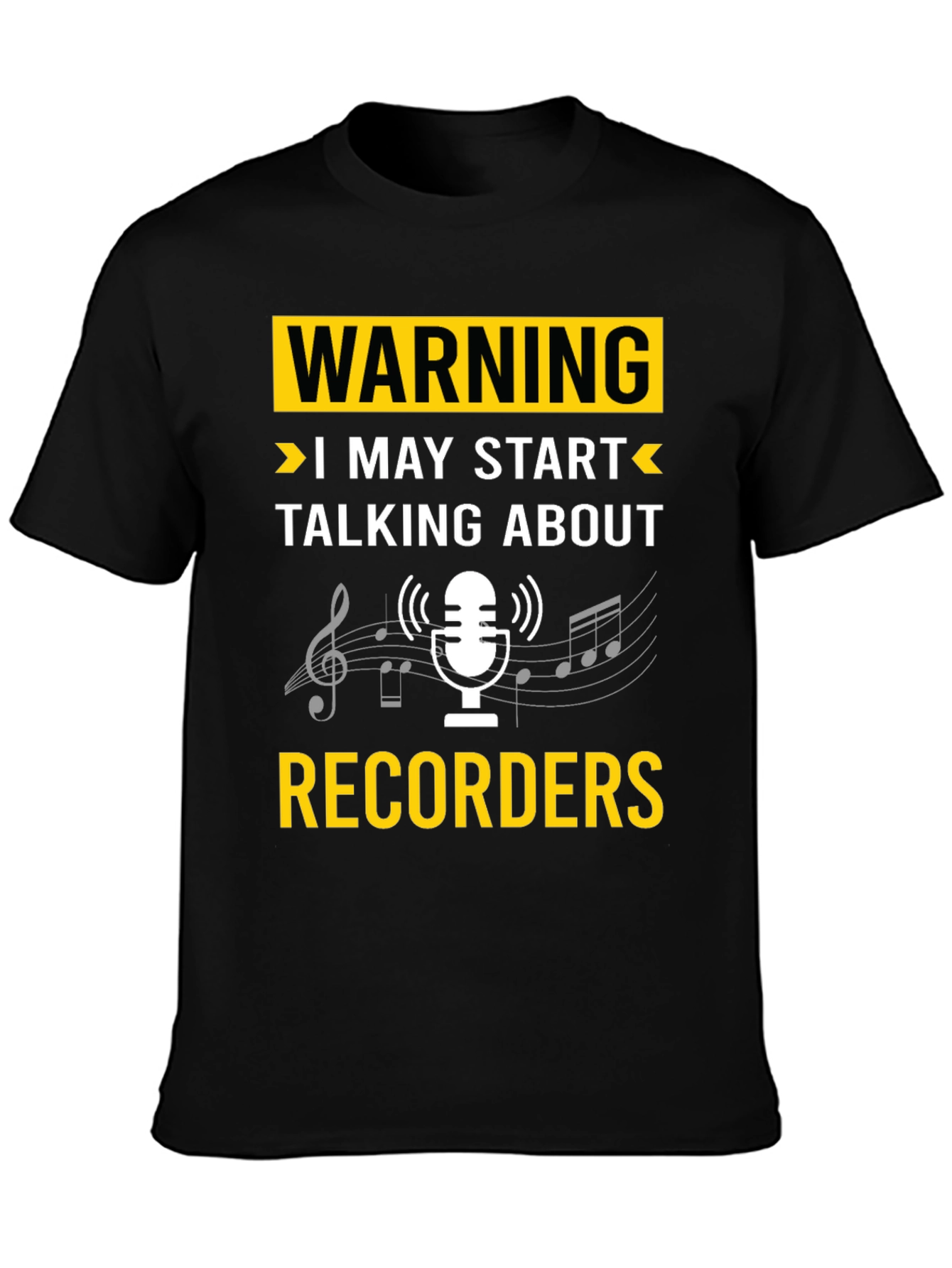 Warning Recorder T-Shirt: Music Lovers Tee