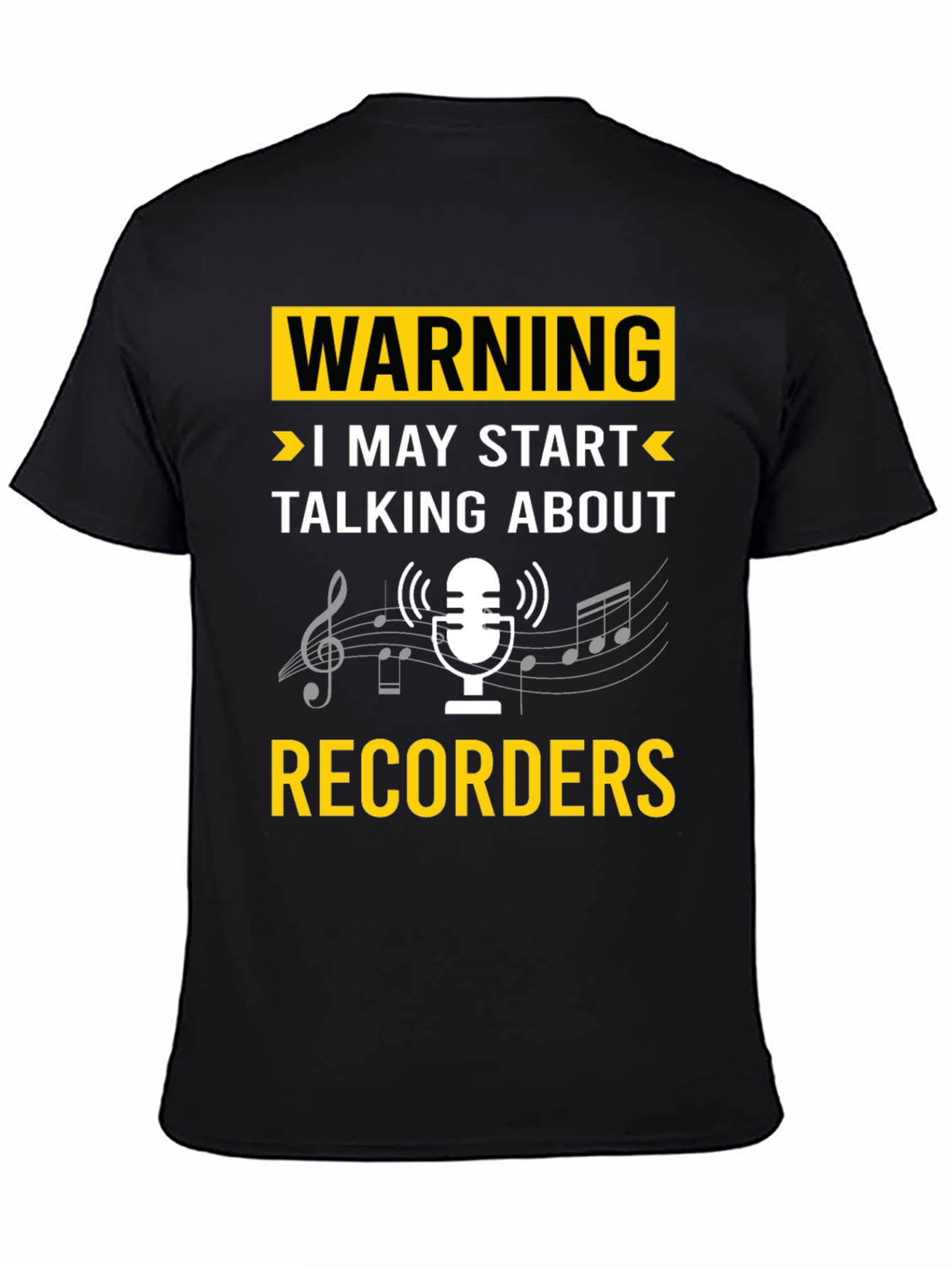 Warning Recorder T-Shirt: Music Lovers Tee