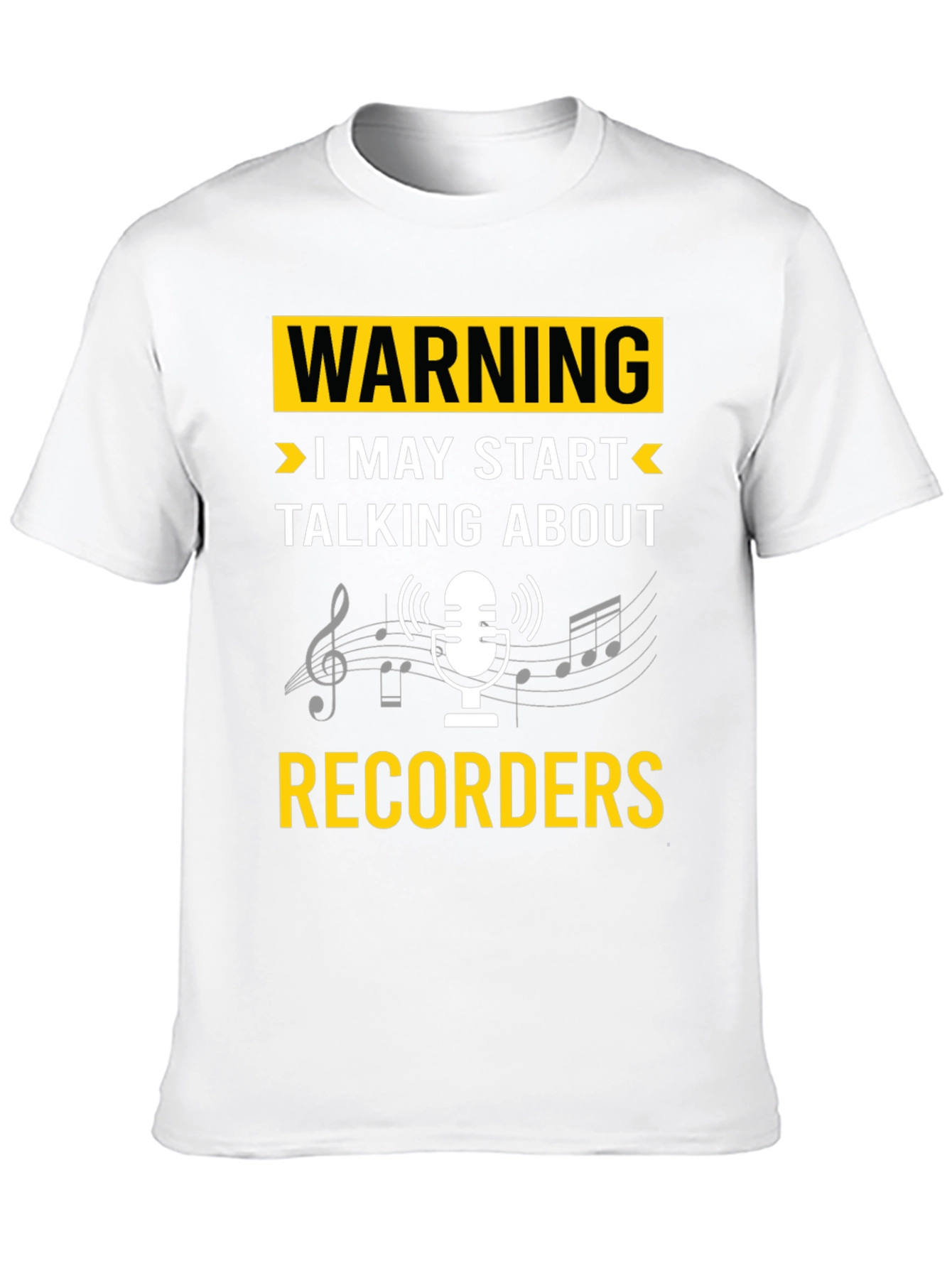 Warning Recorder T-Shirt: Music Lovers Tee