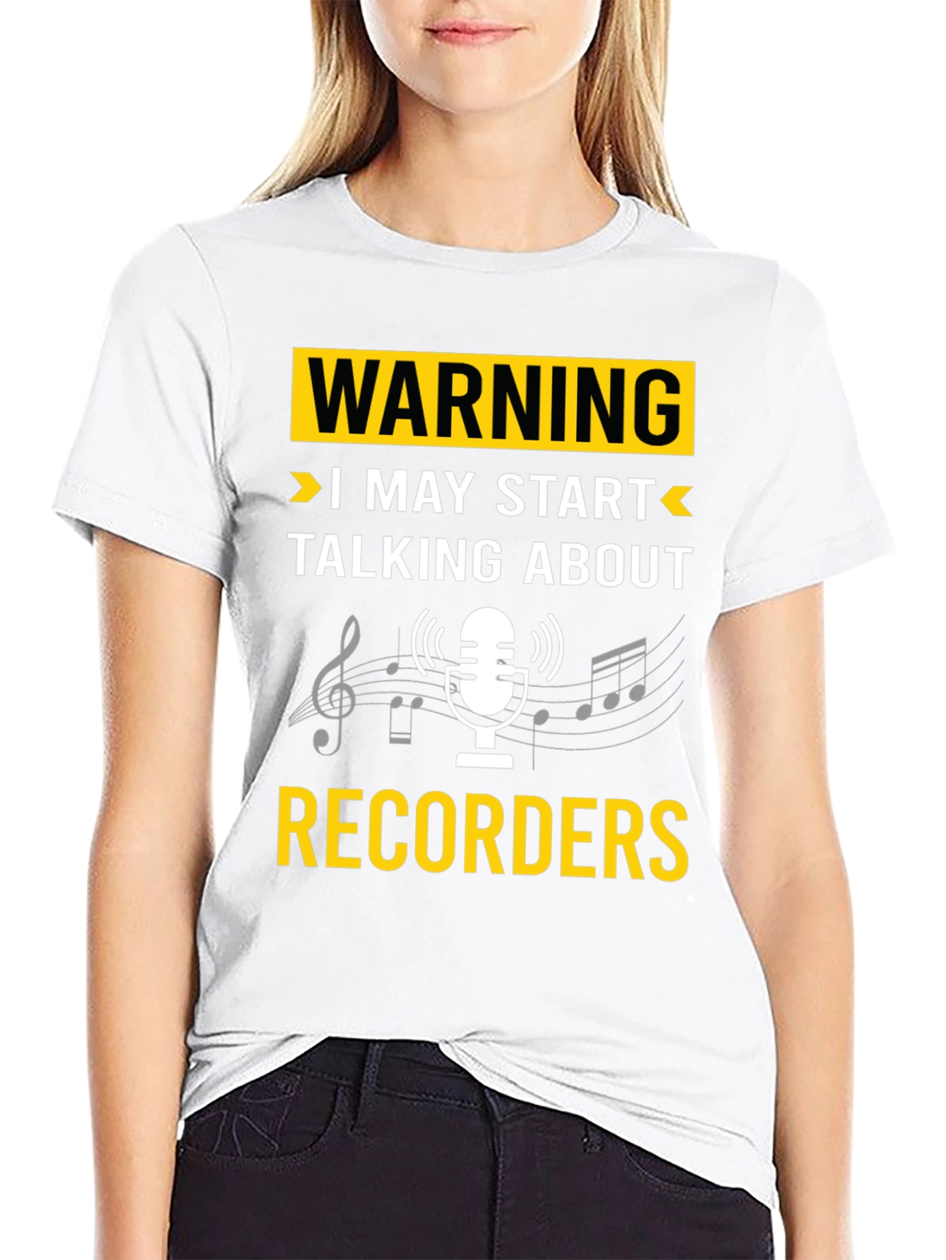 Warning Recorder T-Shirt: Music Lovers Tee