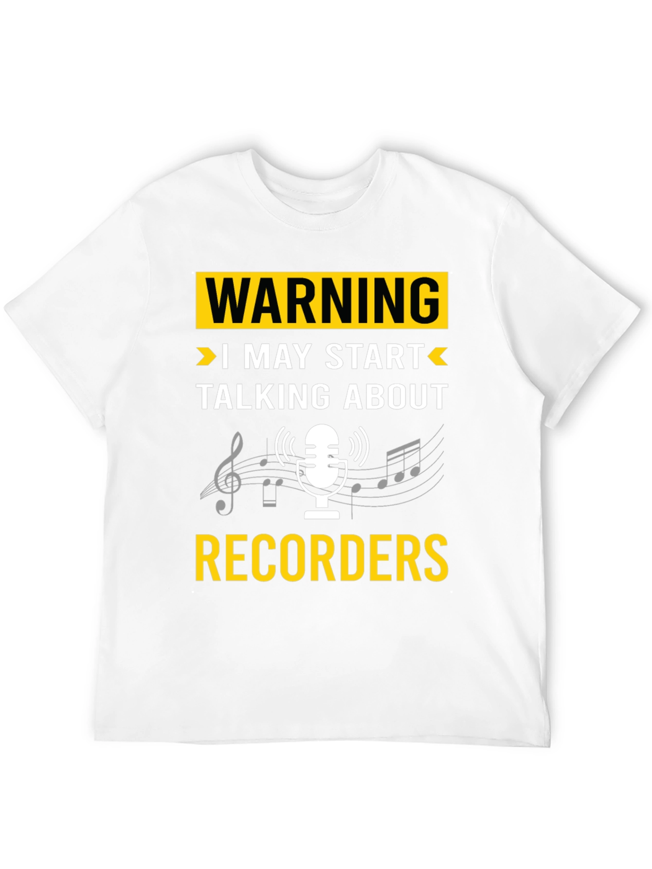 Warning Recorder T-Shirt: Music Lovers Tee
