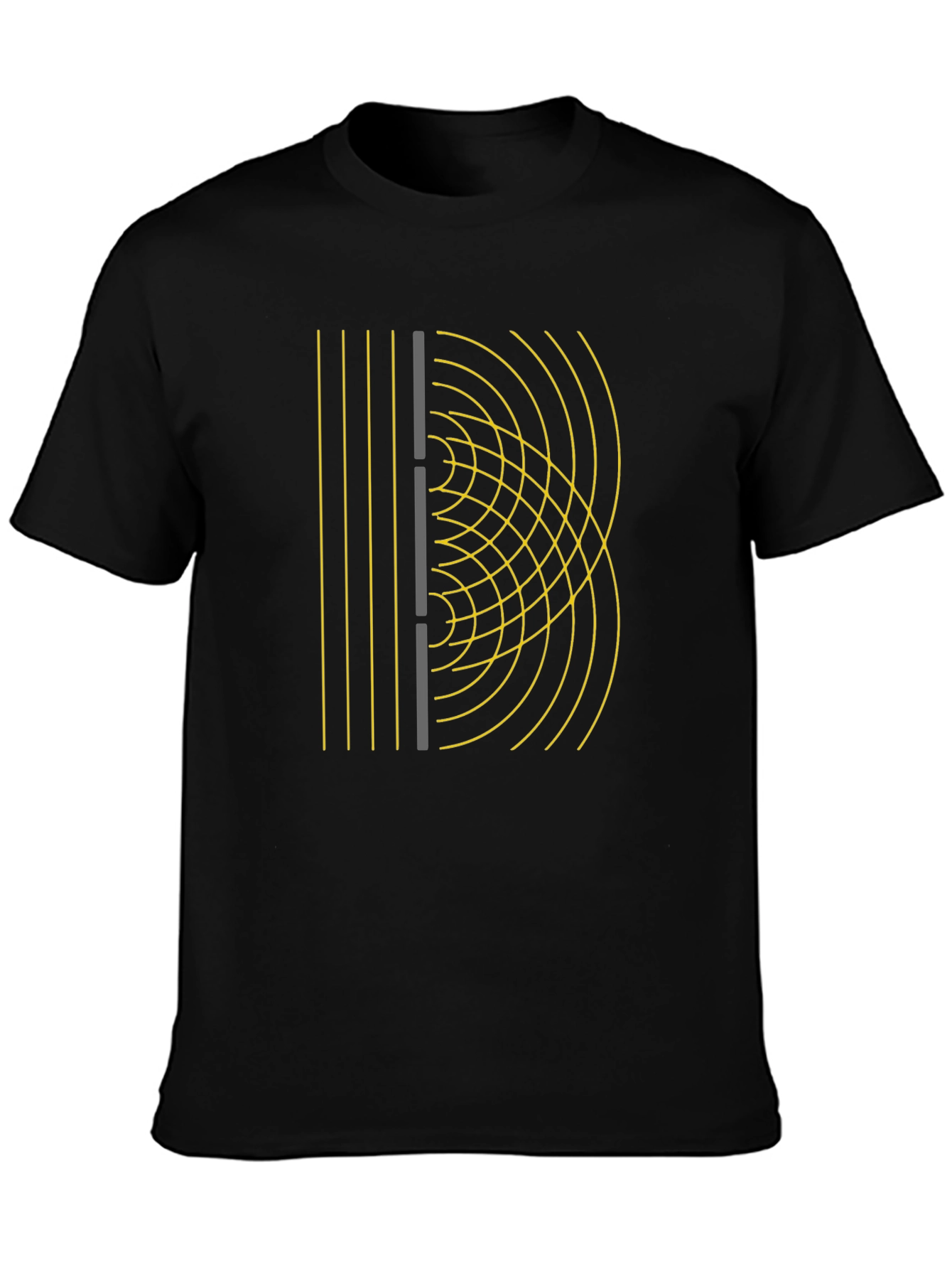 Wave Interference Black Graphic Tee