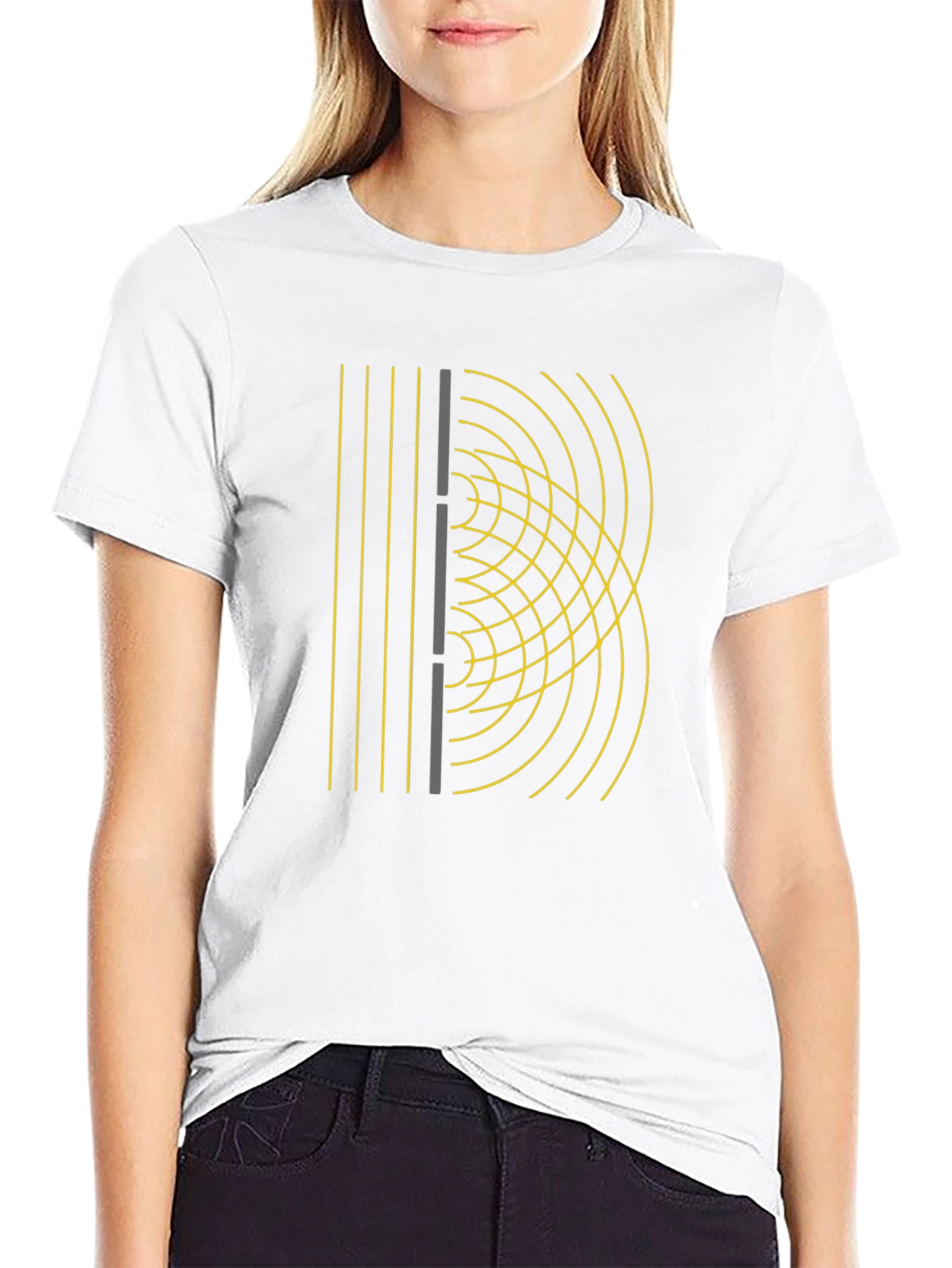Wave Interference Black Graphic Tee