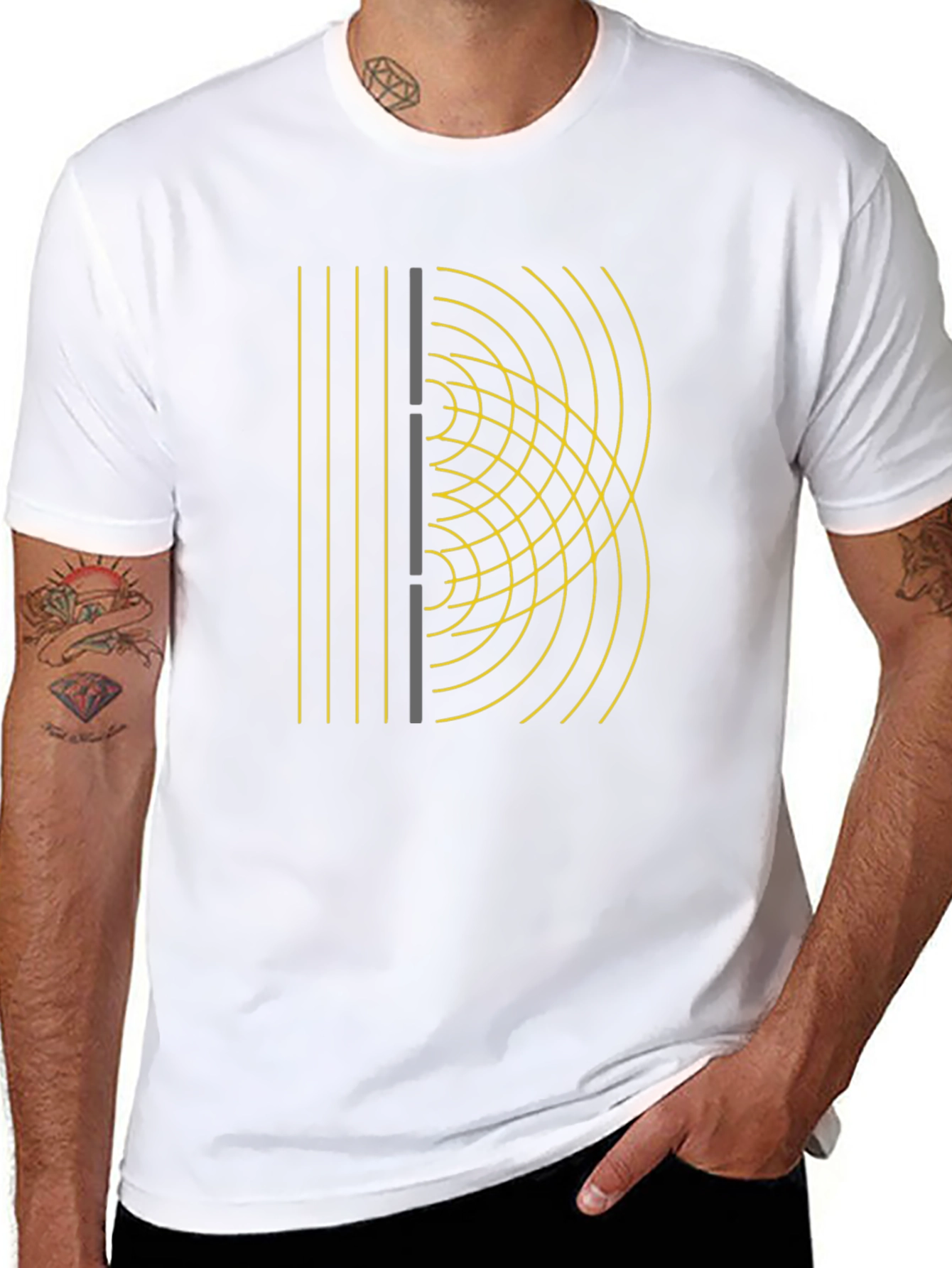 Wave Interference Black Graphic Tee