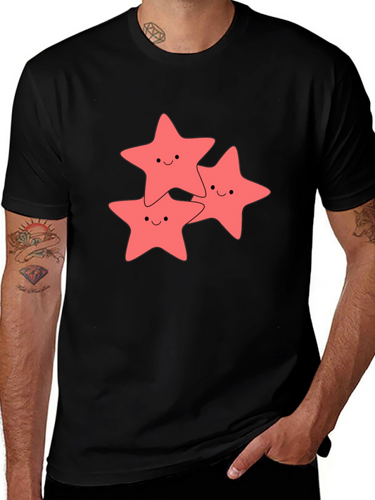 Cute Starfish Graphic Black T-Shirt