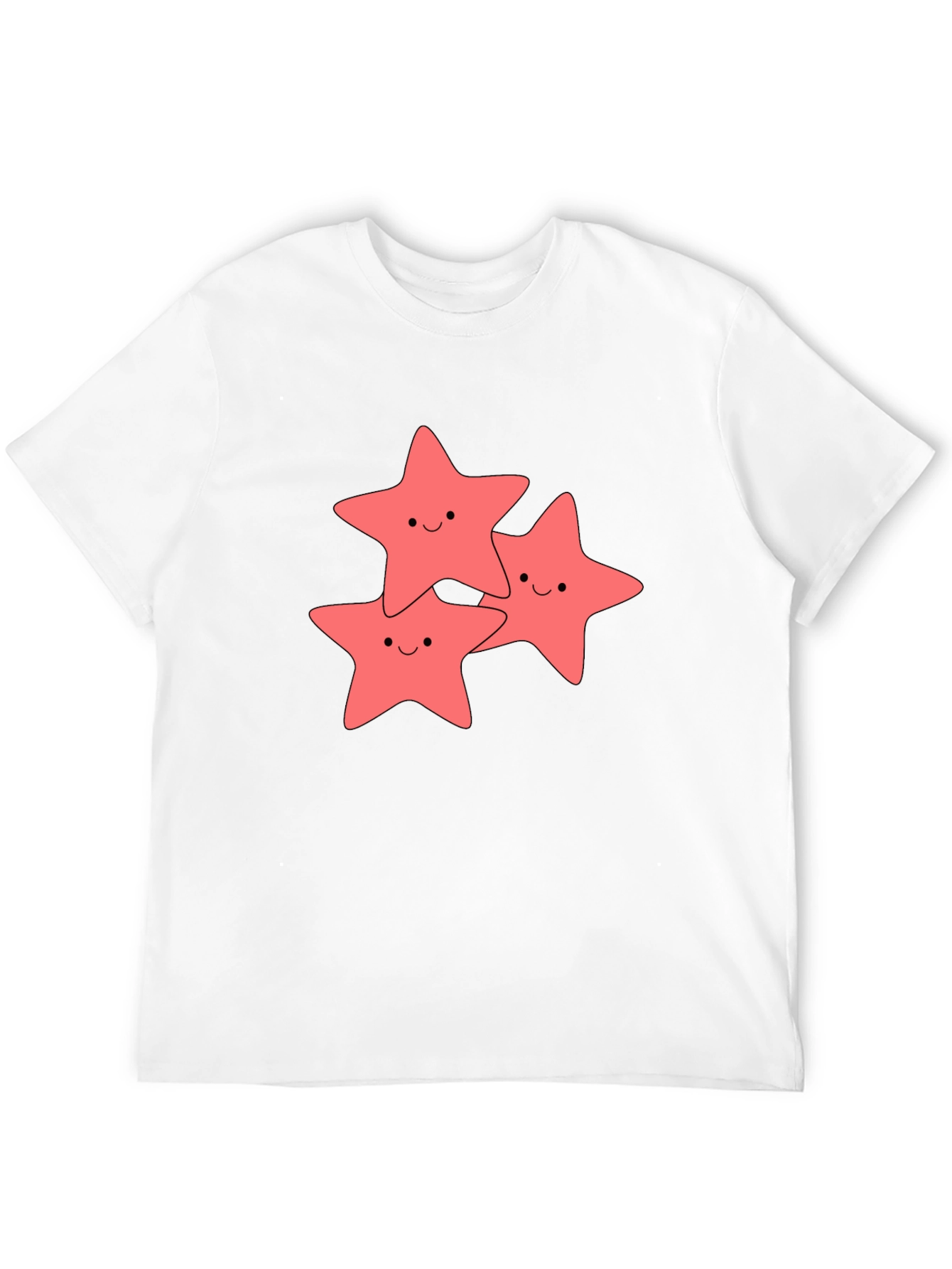 Cute Starfish Graphic Black T-Shirt