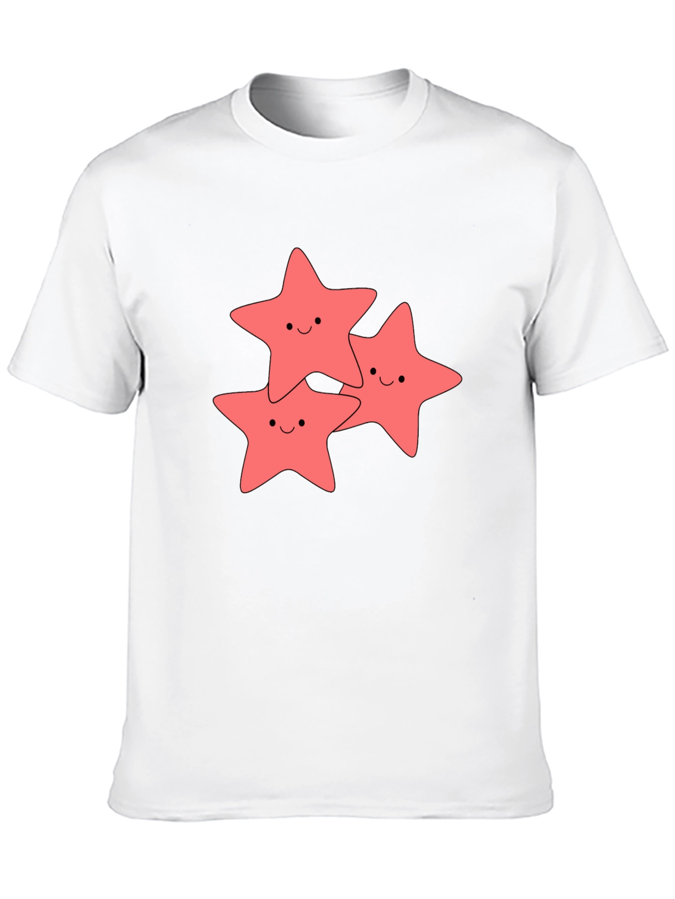 Cute Starfish Graphic Black T-Shirt