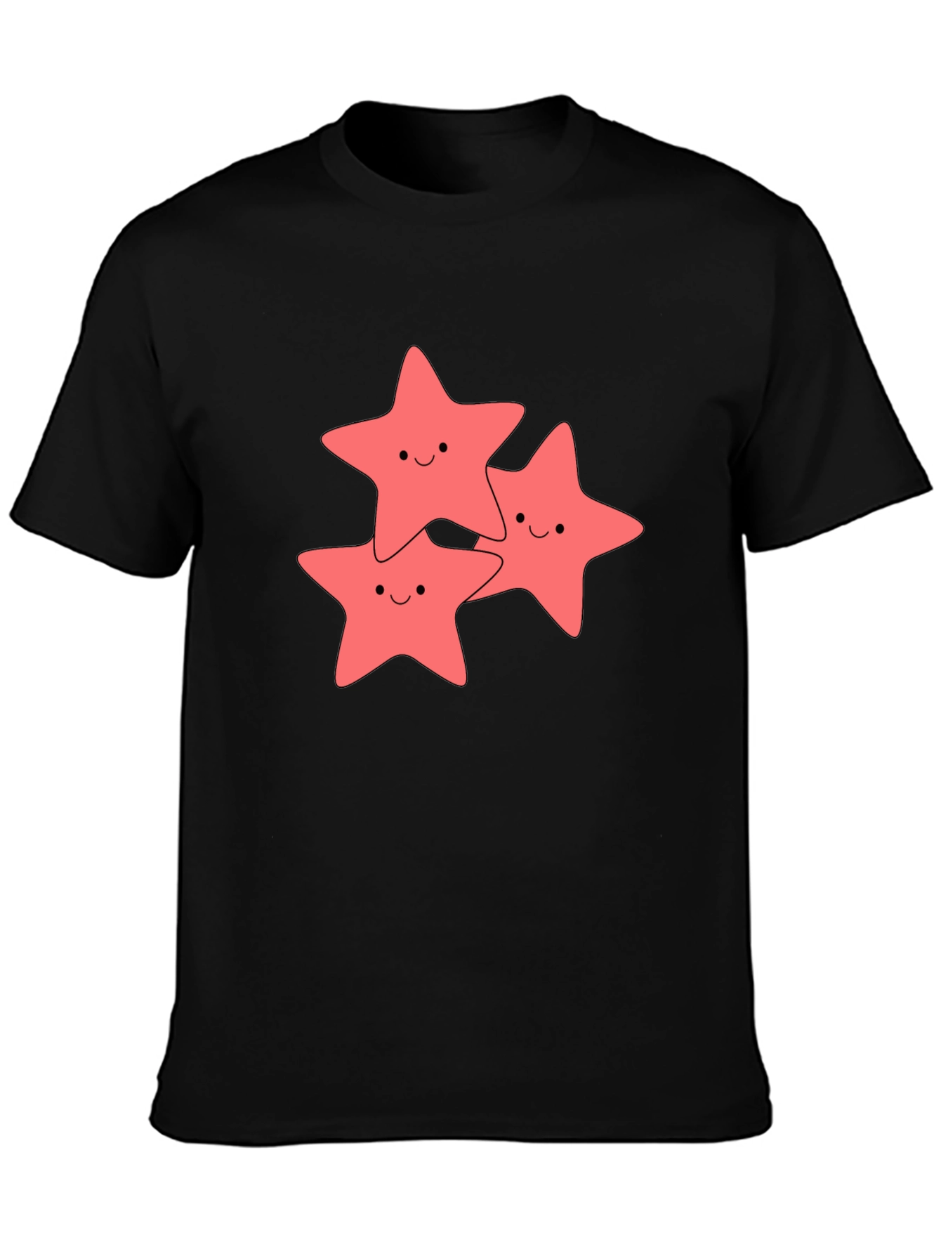 Cute Starfish Graphic Black T-Shirt