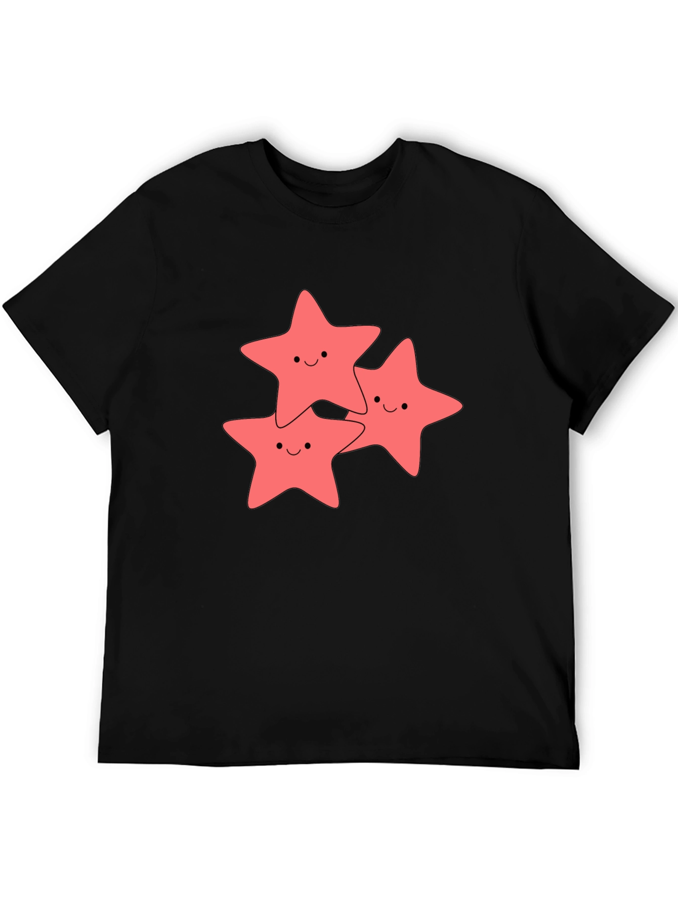 Cute Starfish Graphic Black T-Shirt