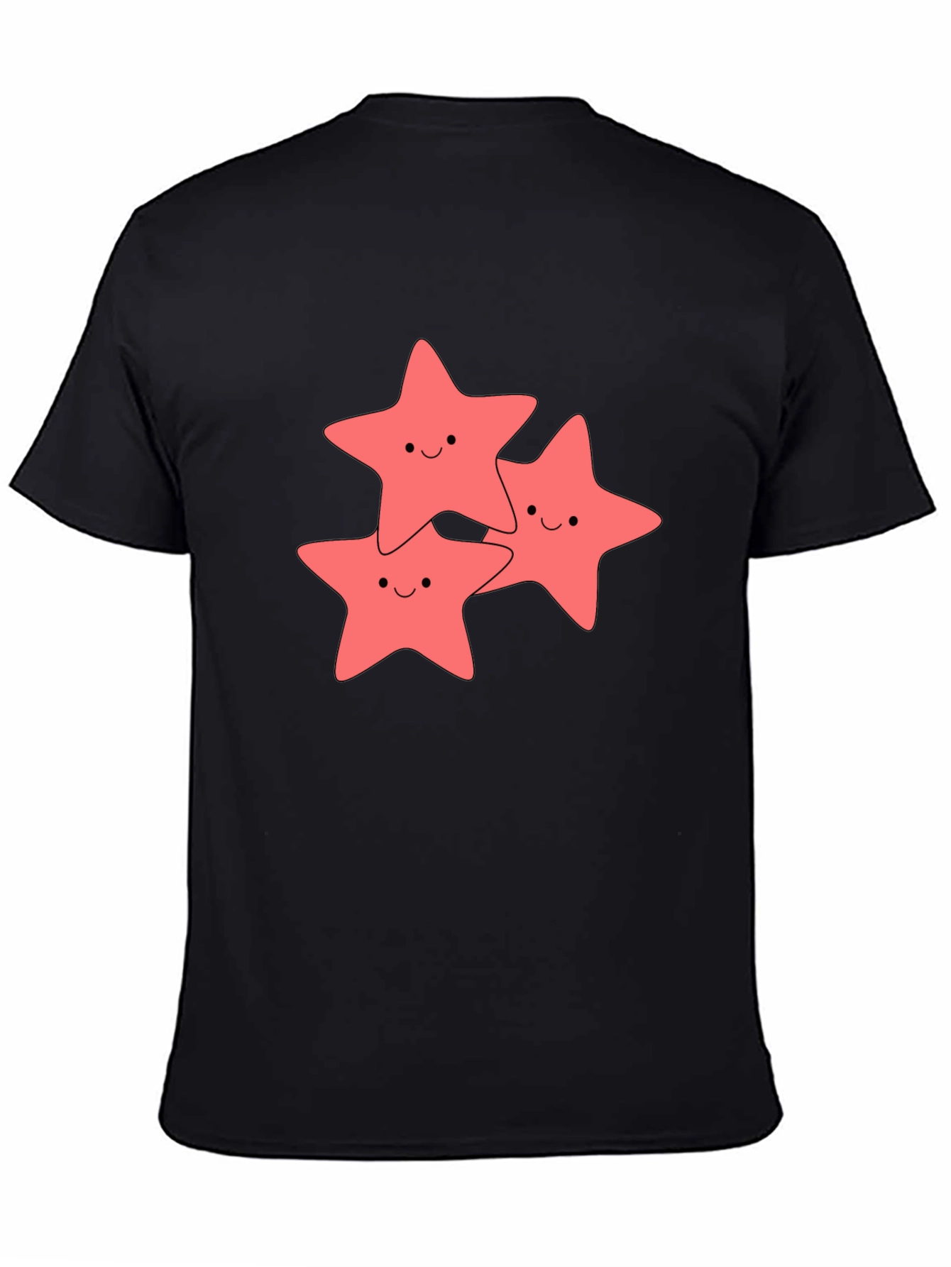 Cute Starfish Graphic Black T-Shirt