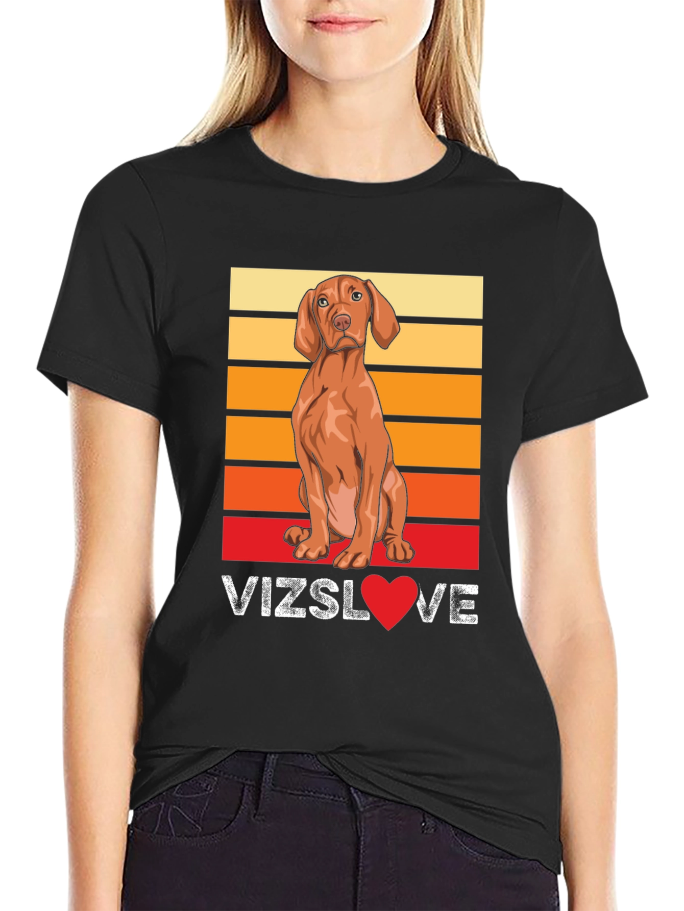 Vizsla Dog Love T-Shirt - Sunset Graphic Tee