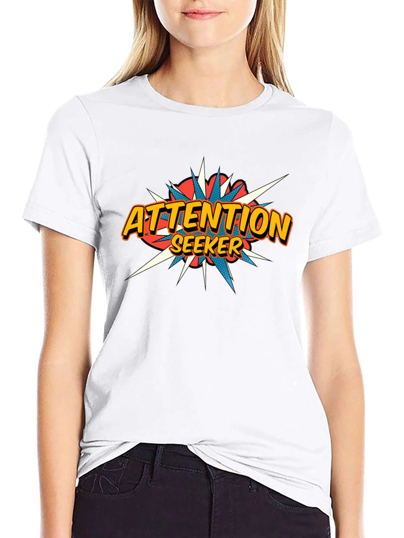 Attention Seeker Graphic Tee - Black Cotton T-Shirt