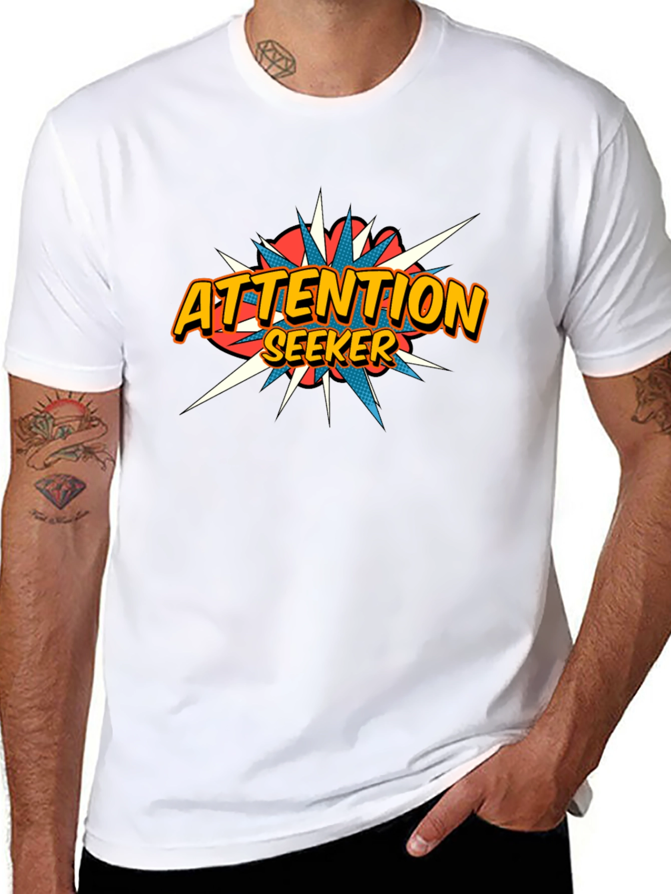 Attention Seeker Graphic Tee - Black Cotton T-Shirt