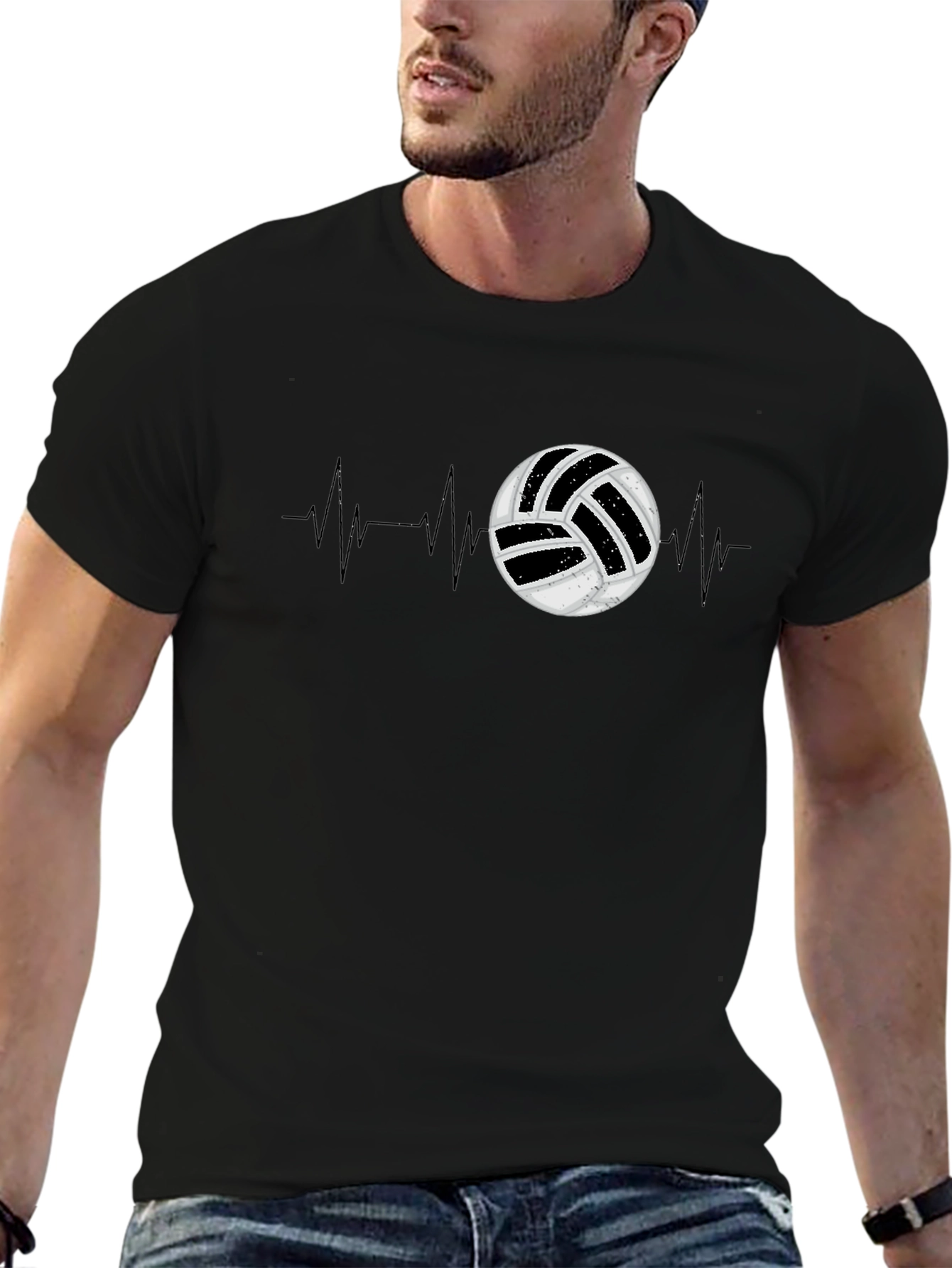 Volleyball Heartbeat Graphic Tee - Sports T-Shirt