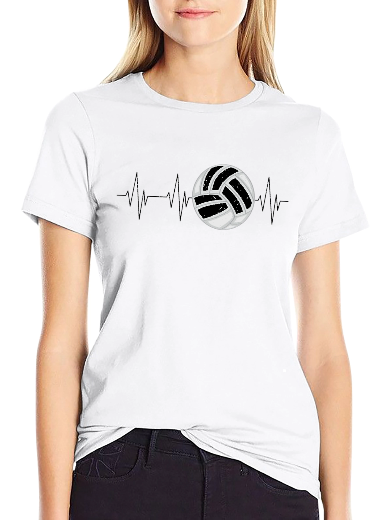 Volleyball Heartbeat Graphic Tee - Sports T-Shirt