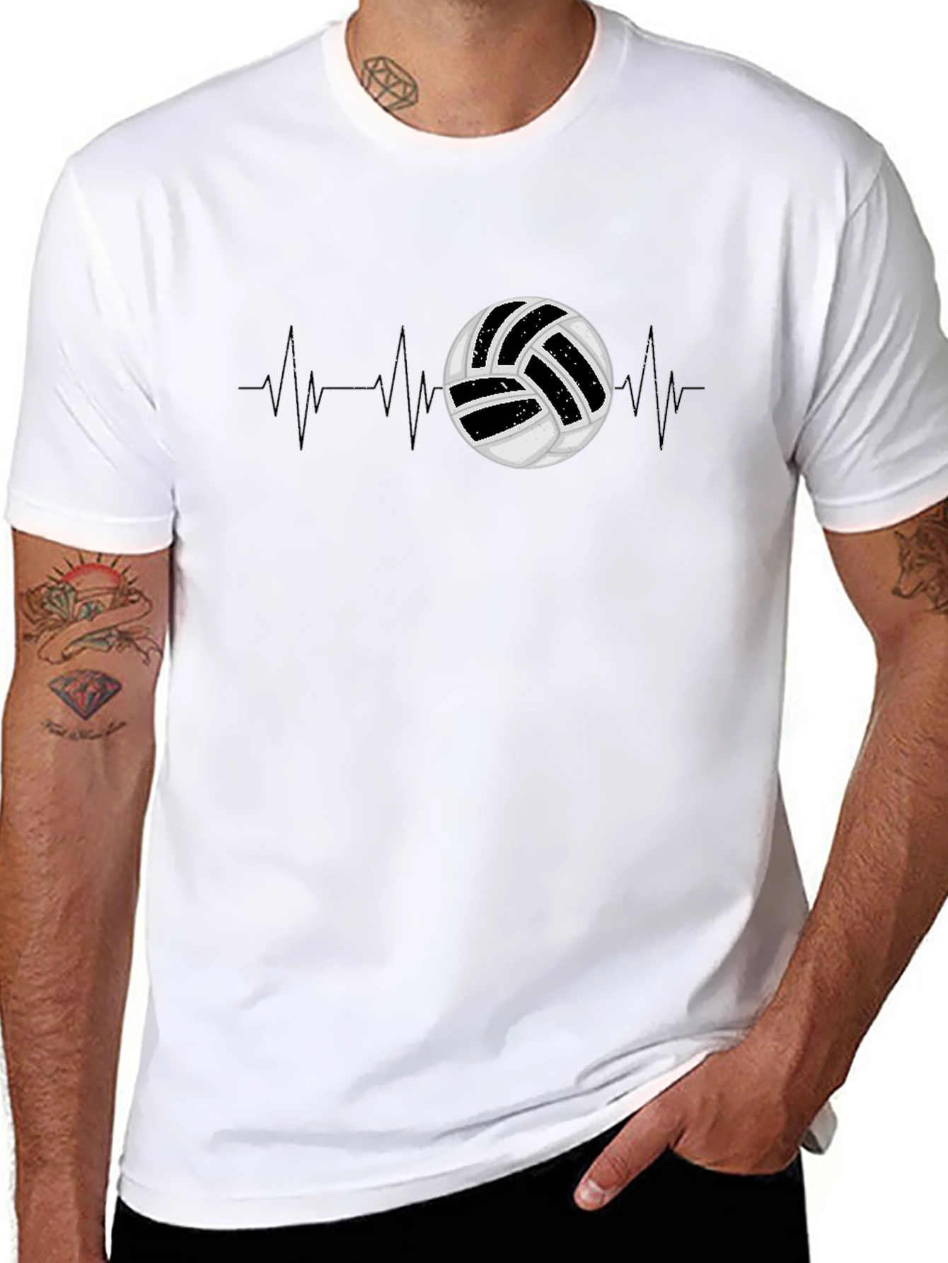 Volleyball Heartbeat Graphic Tee - Sports T-Shirt