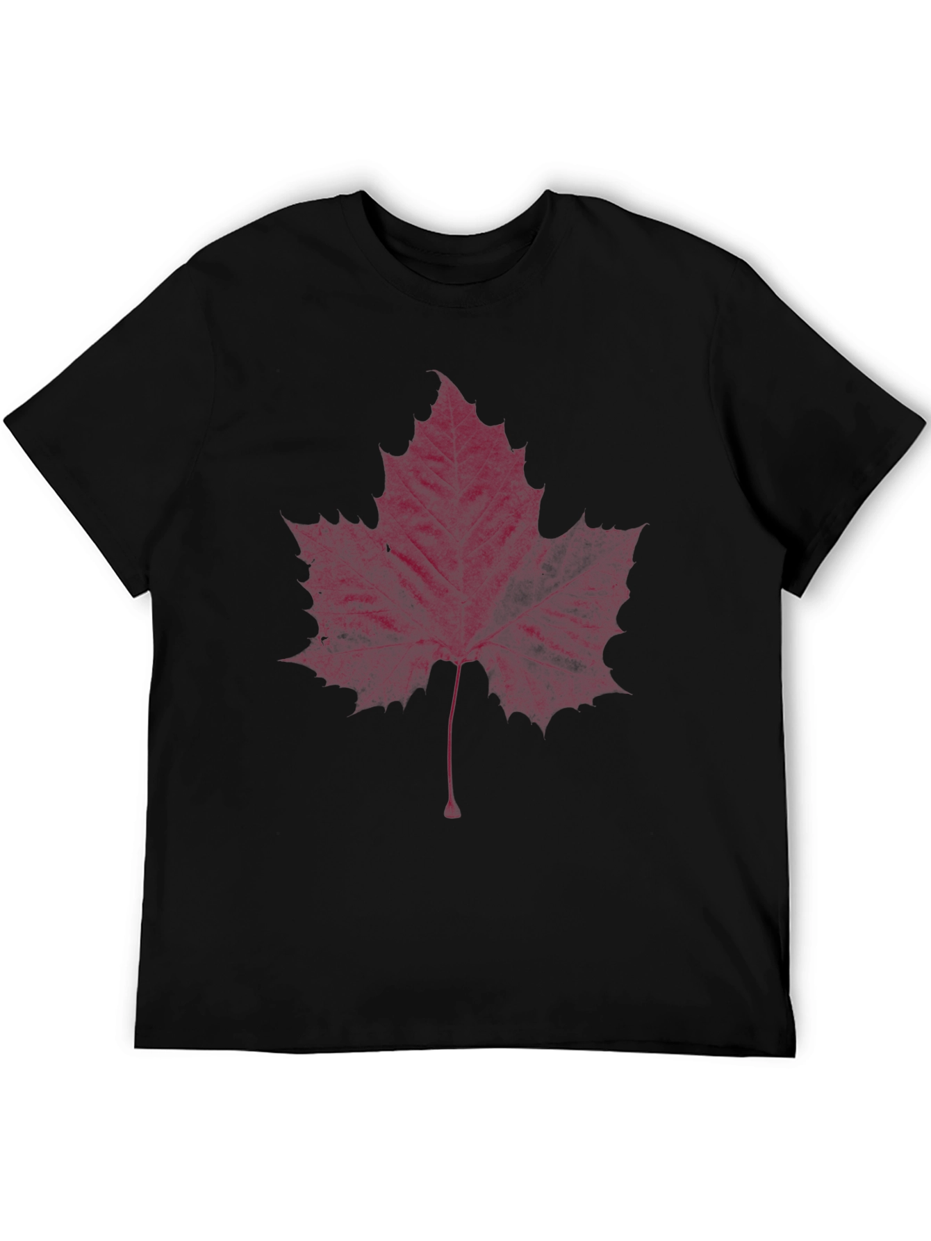 Maroon Maple Leaf Graphic Tee - Stylish Casual Wear