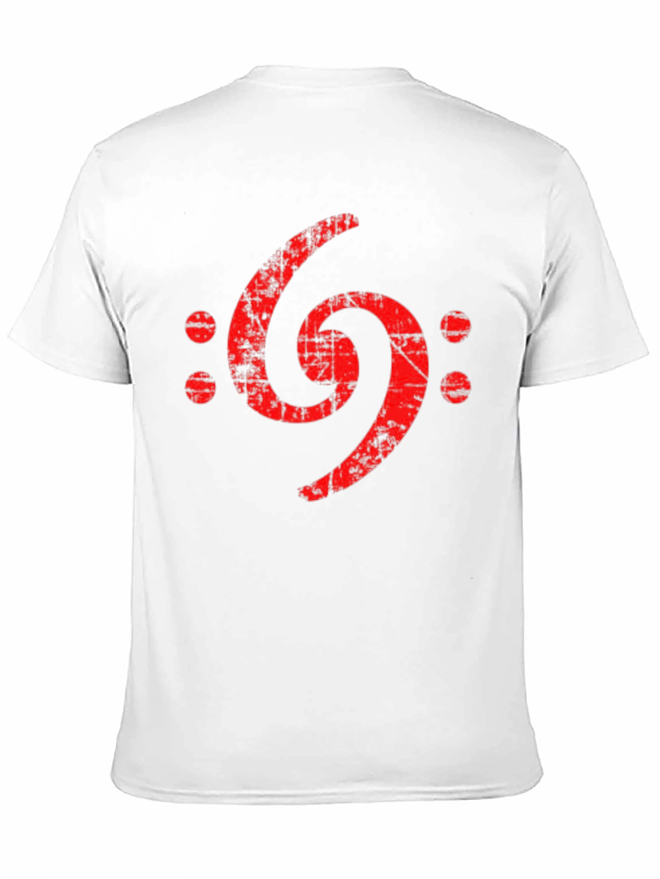 Distressed Bass Clef Graphic Tee - Black