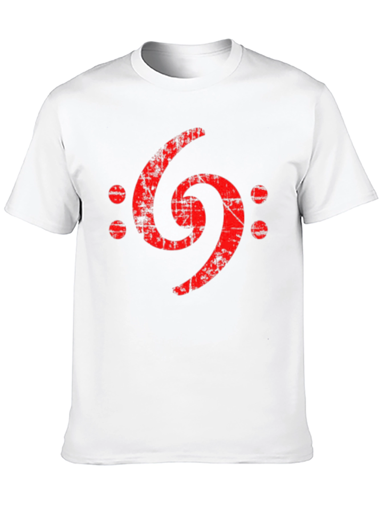 Distressed Bass Clef Graphic Tee - Black