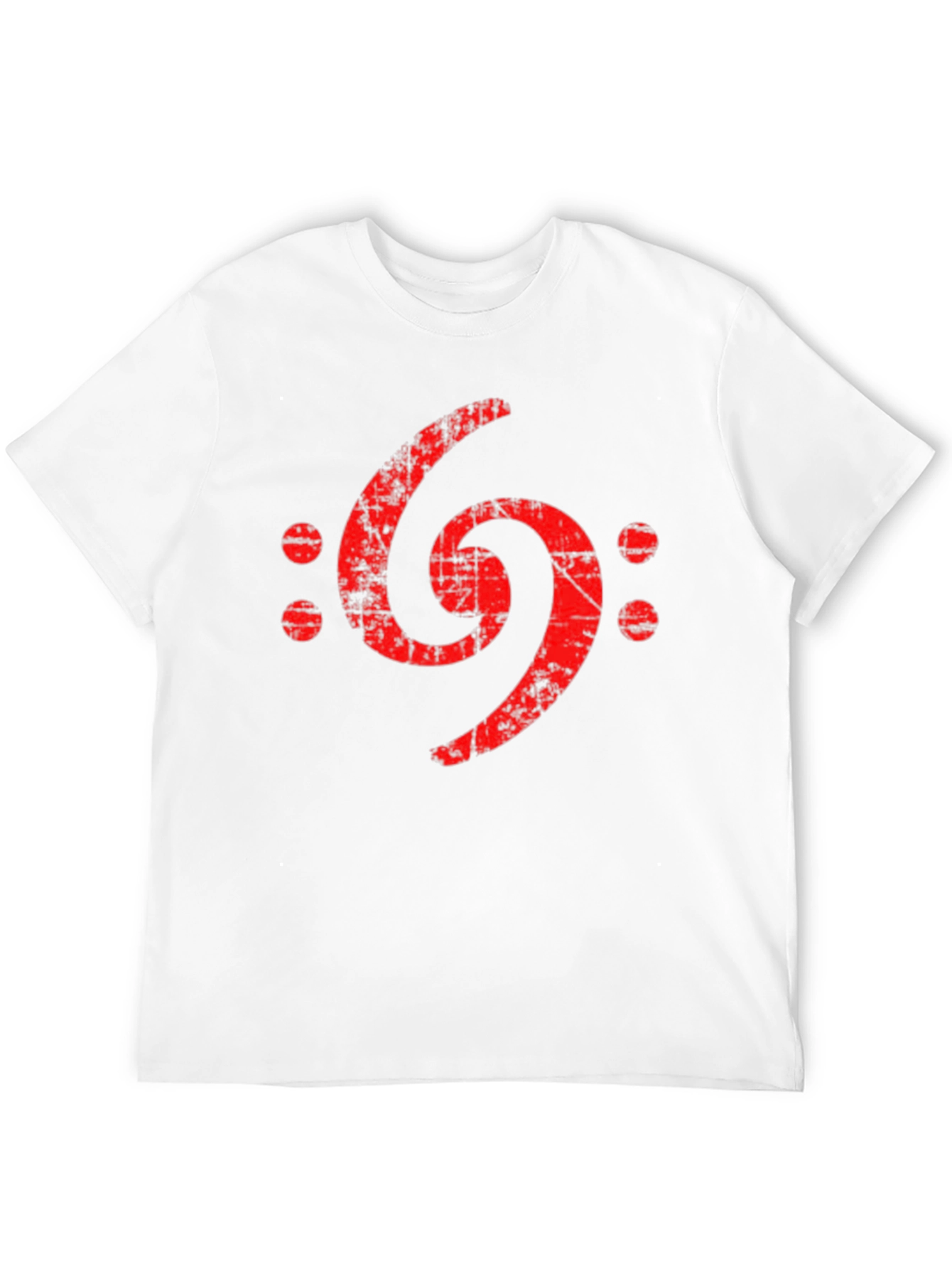 Distressed Bass Clef Graphic Tee - Black