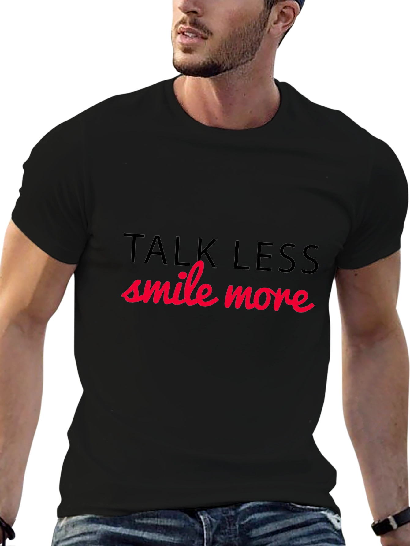 Talk Less Smile More Black Graphic Tee