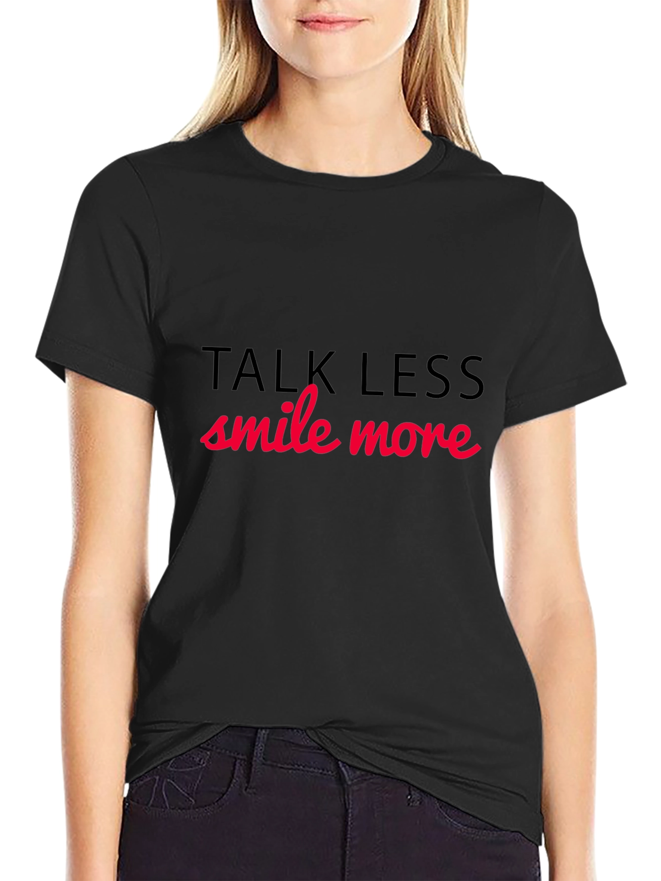 Talk Less Smile More Black Graphic Tee