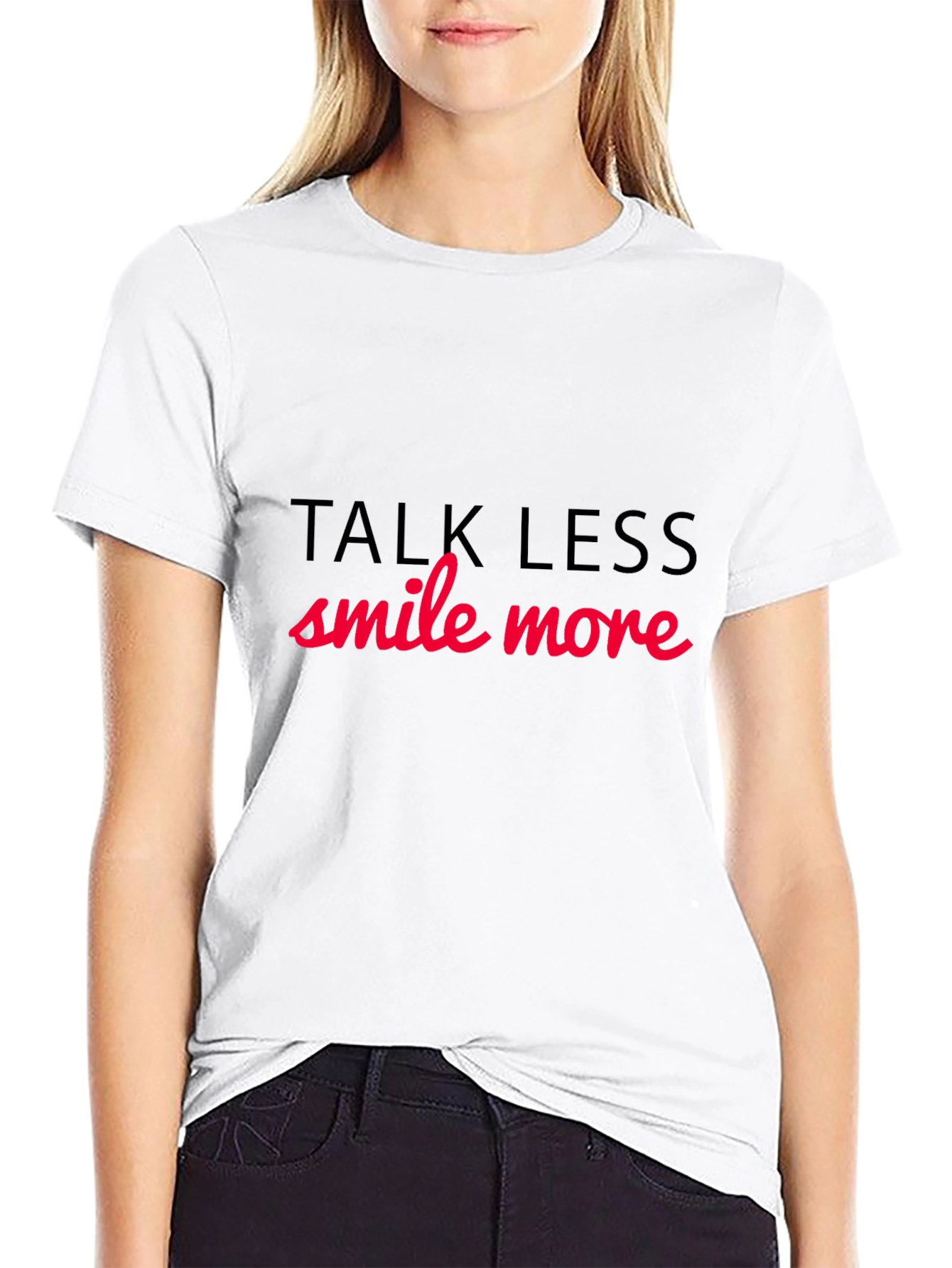 Talk Less Smile More Black Graphic Tee