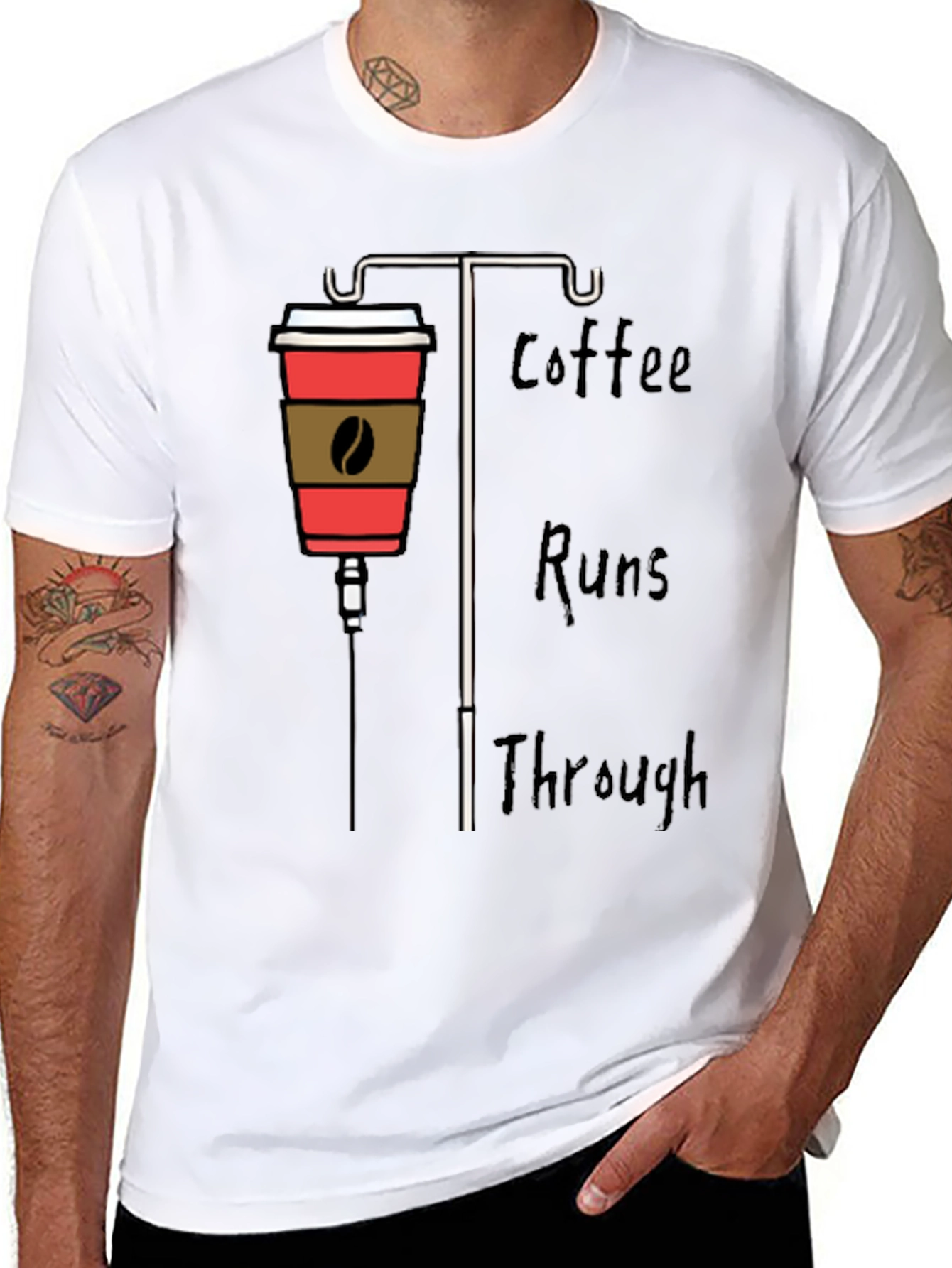 Coffee IV Drip Graphic Tee - Caffeine Lover Shirt