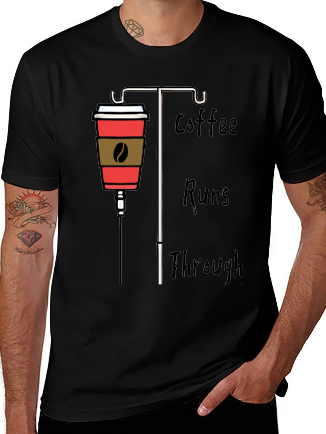 Coffee IV Drip Graphic Tee - Caffeine Lover Shirt