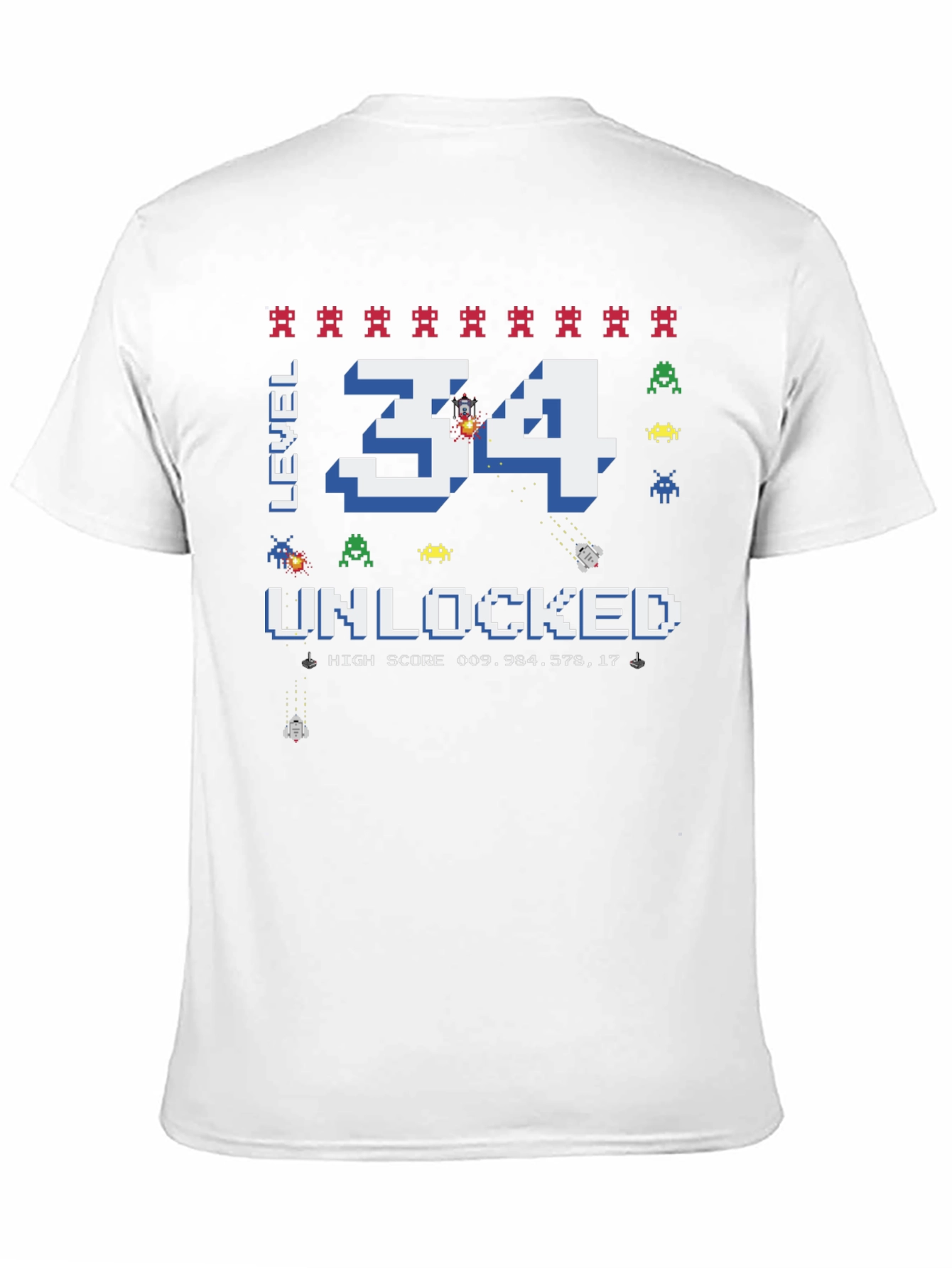 Level 34 Unlocked Graphic Tee - Gamer Birthday Shirt