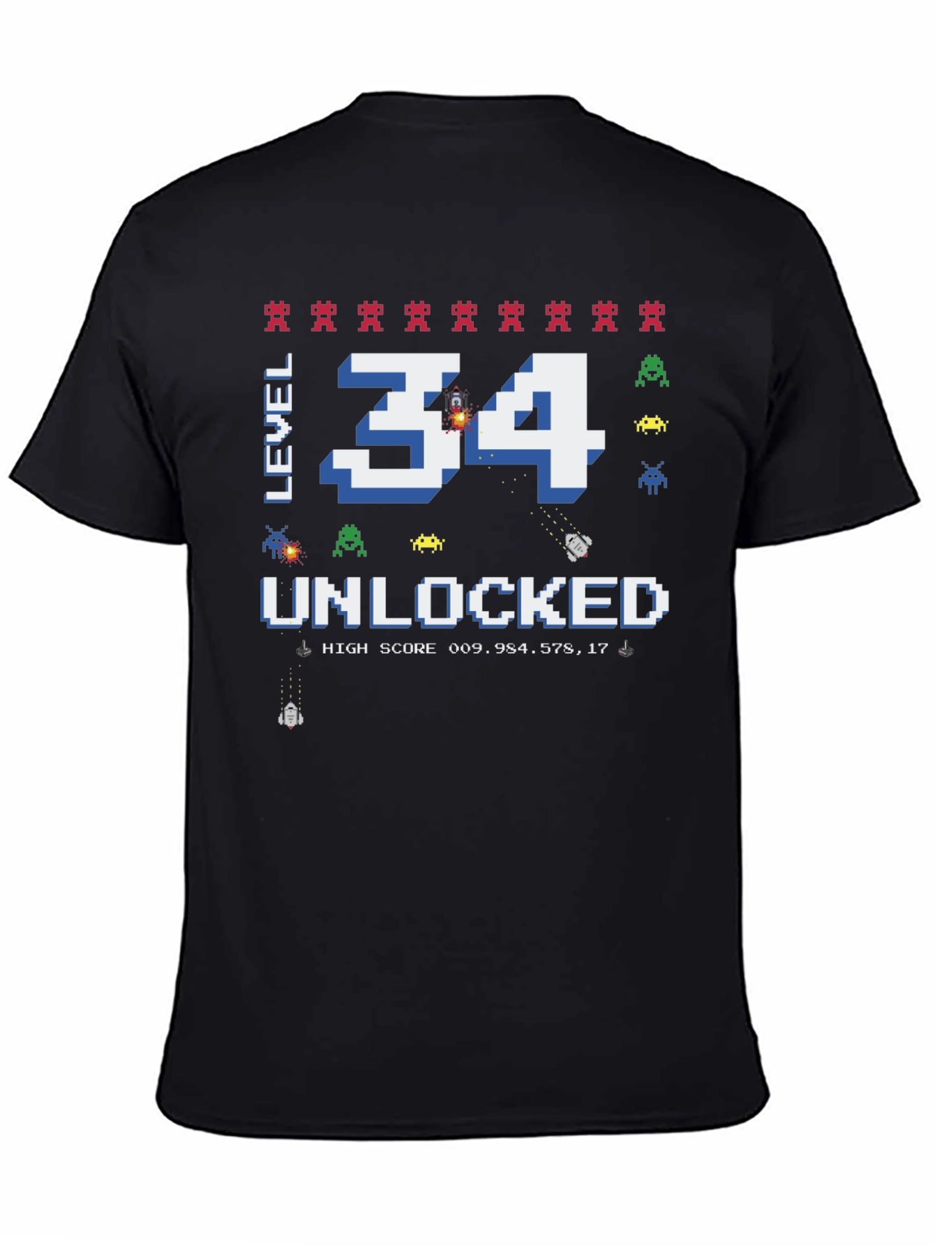 Level 34 Unlocked Graphic Tee - Gamer Birthday Shirt