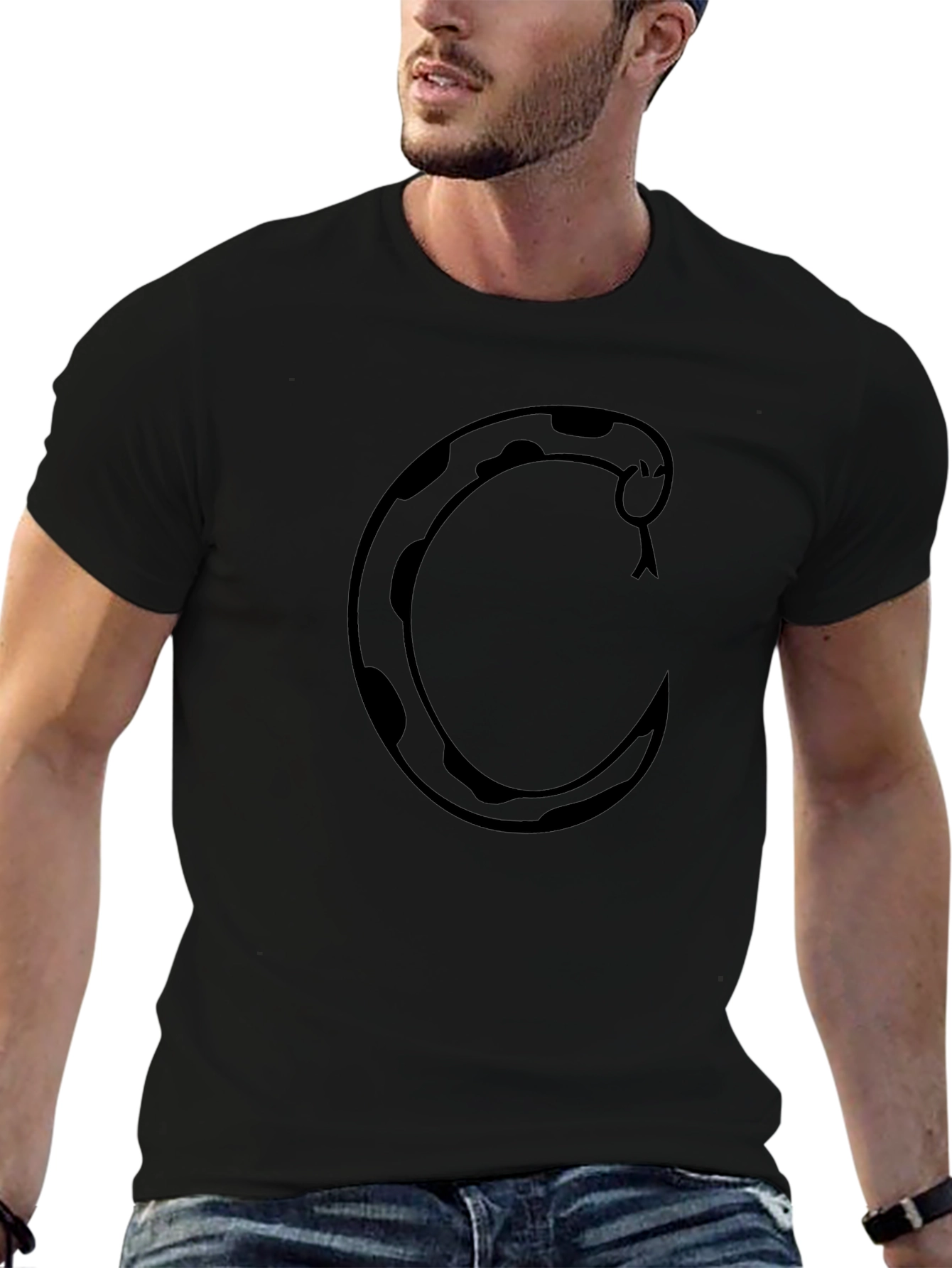 Snake Graphic Tee - Cool Black T-Shirt