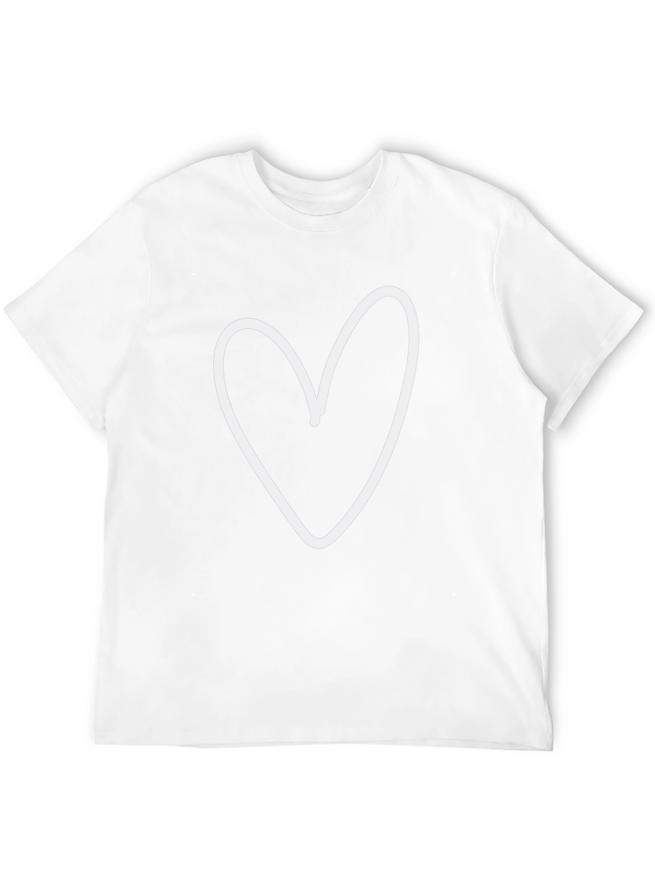 Heart Outline Graphic Print Crew Neck T-Shirt