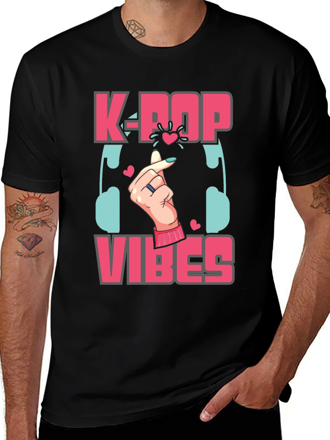 K-Pop Vibes Graphic Tee - Stylish Music Lover Shirt