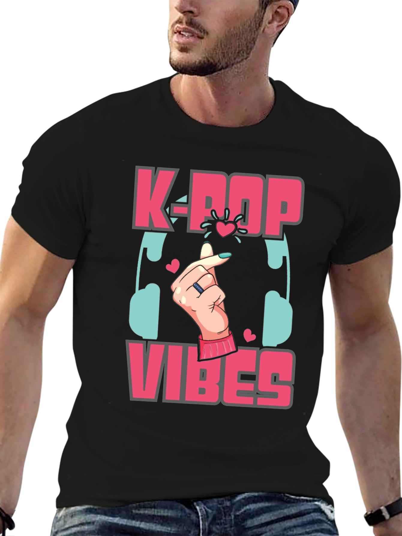K-Pop Vibes Graphic Tee - Stylish Music Lover Shirt