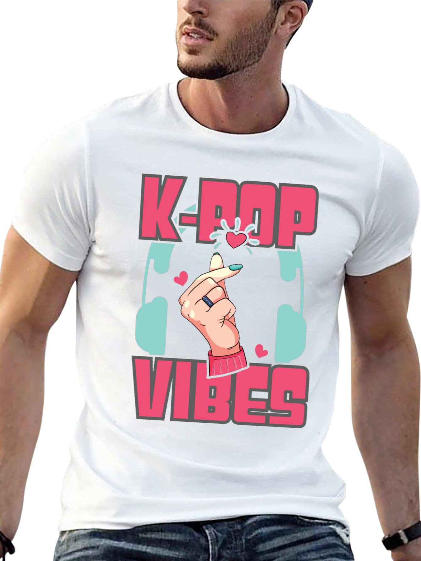K-Pop Vibes Graphic Tee - Stylish Music Lover Shirt