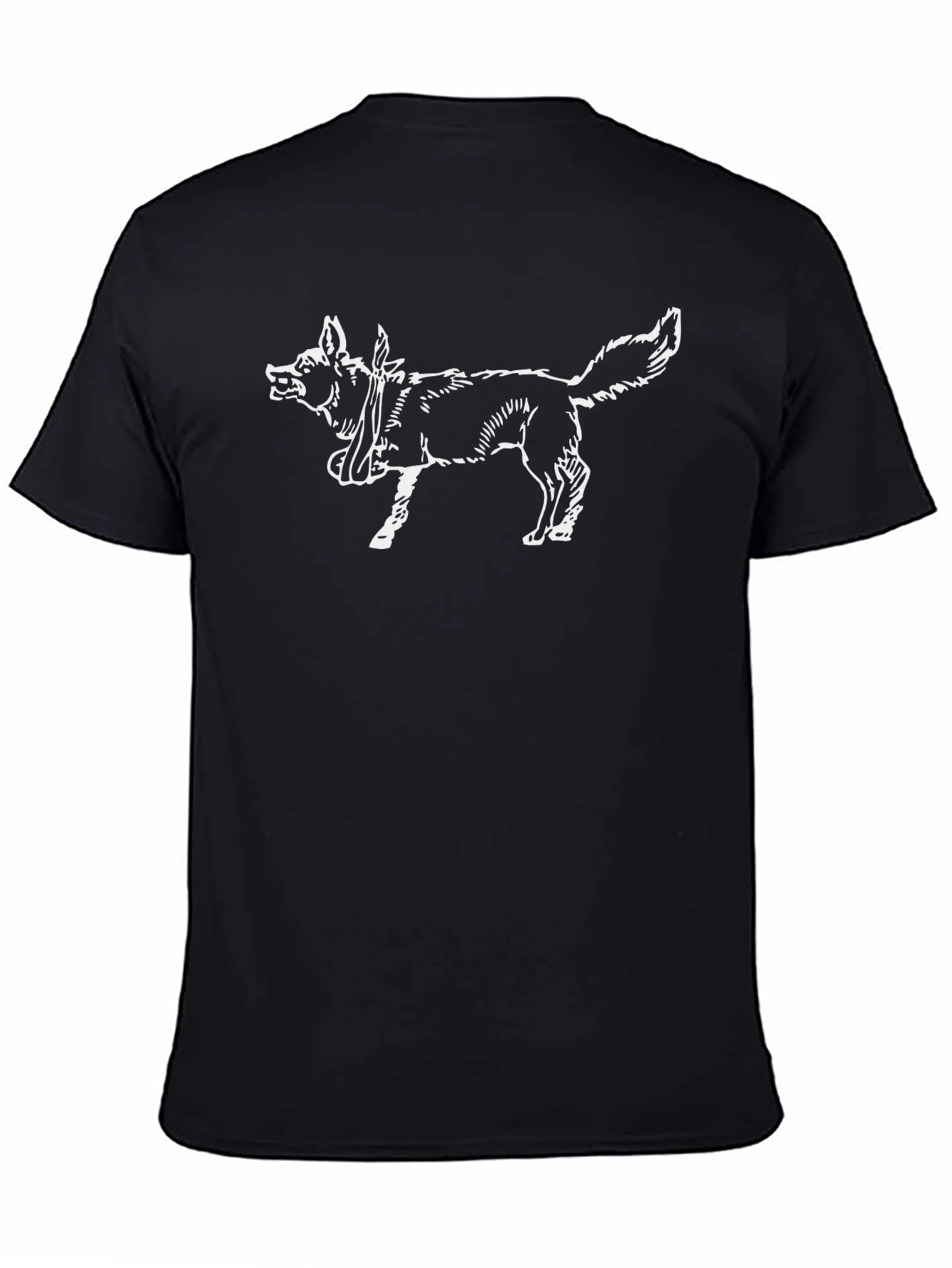 Dog Graphic Tee - Mens Black Cotton T-Shirt