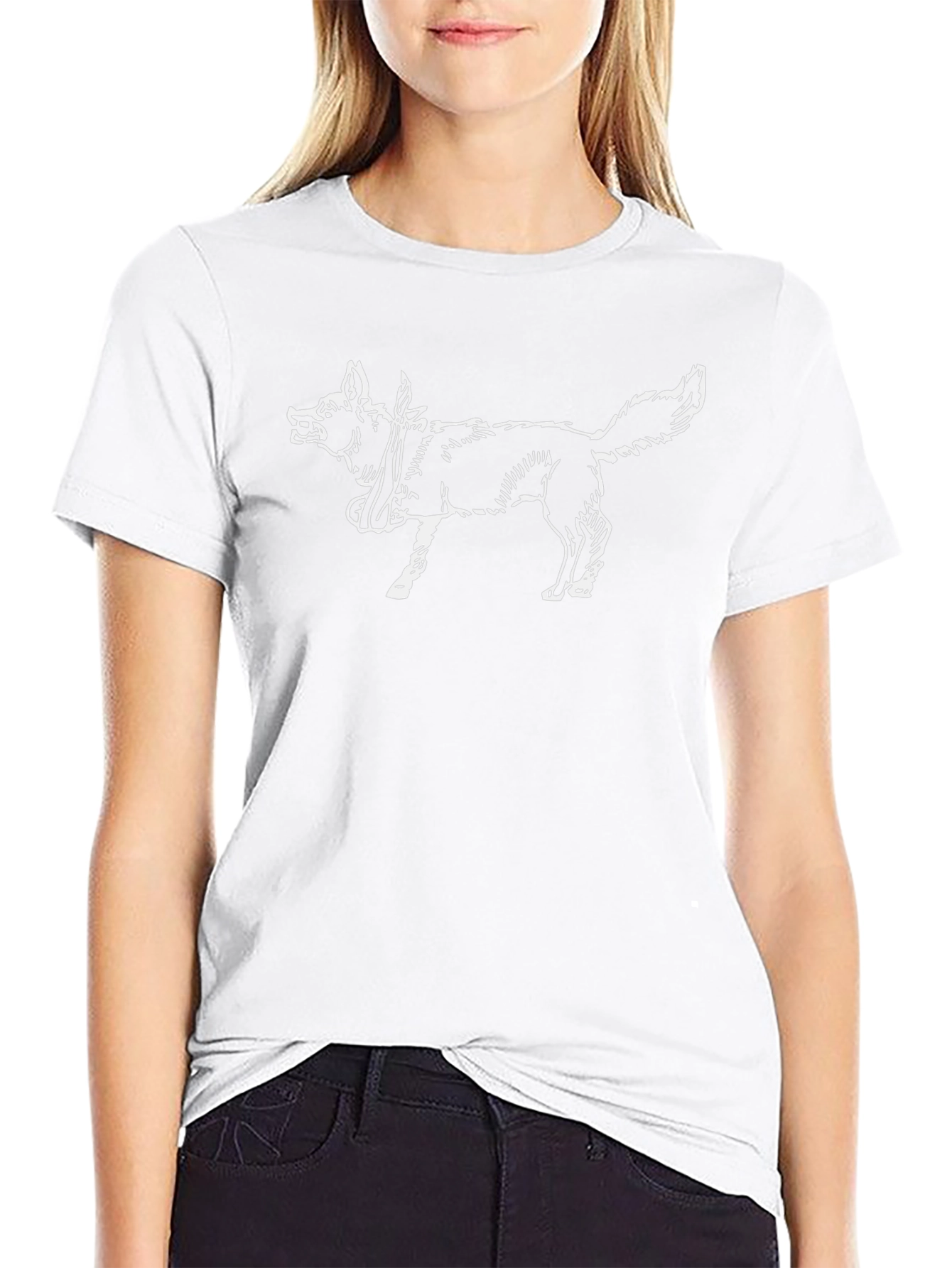 Dog Graphic Tee - Mens Black Cotton T-Shirt