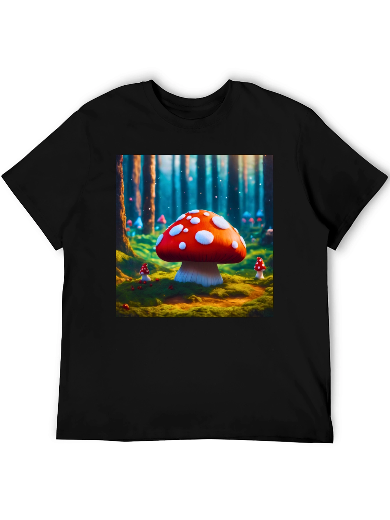 Mushroom Forest Graphic Tee - Funky Fantasy Design