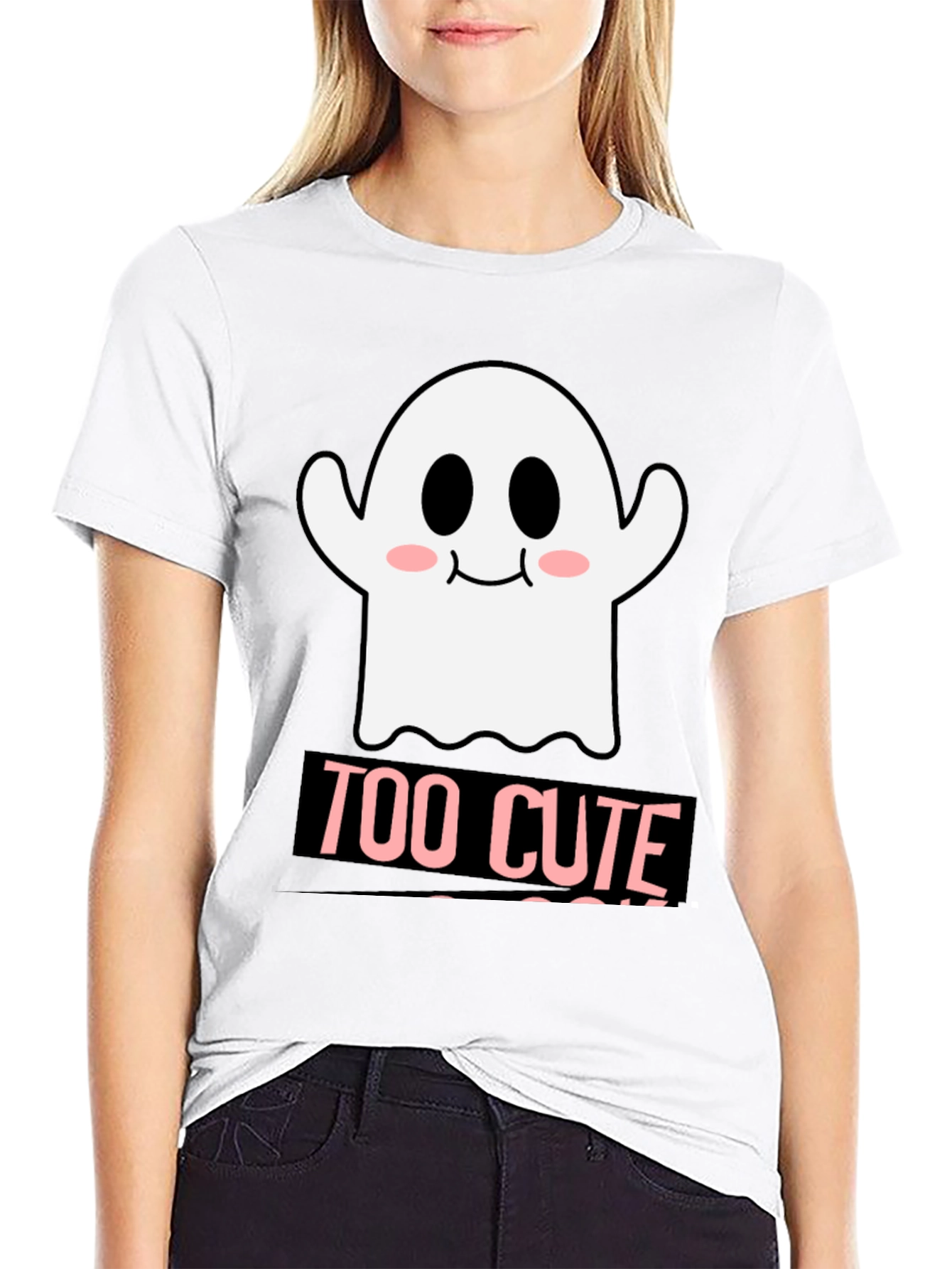 Too Cute Ghost Graphic T-Shirt - Halloween Style