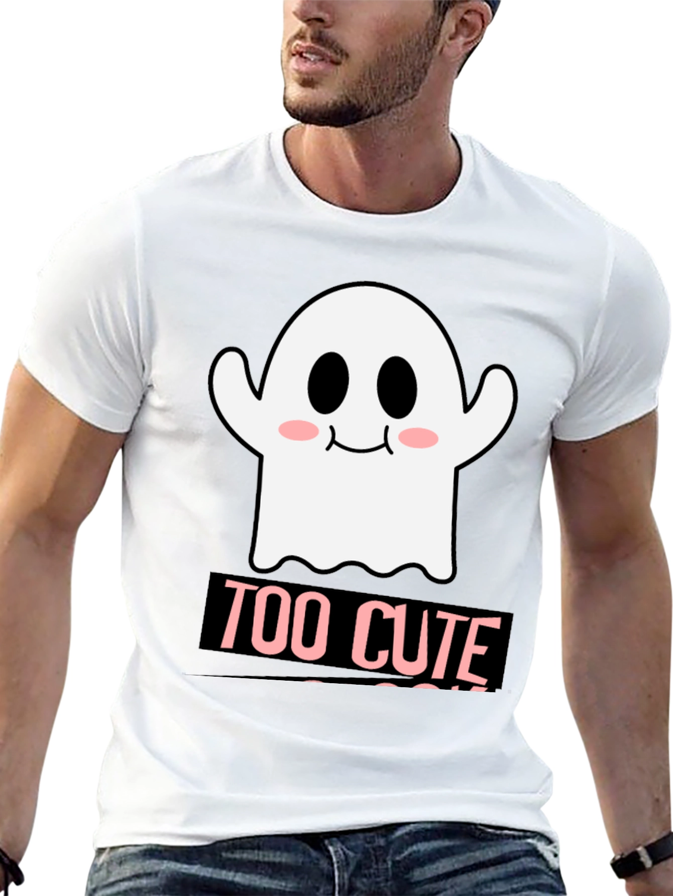 Too Cute Ghost Graphic T-Shirt - Halloween Style