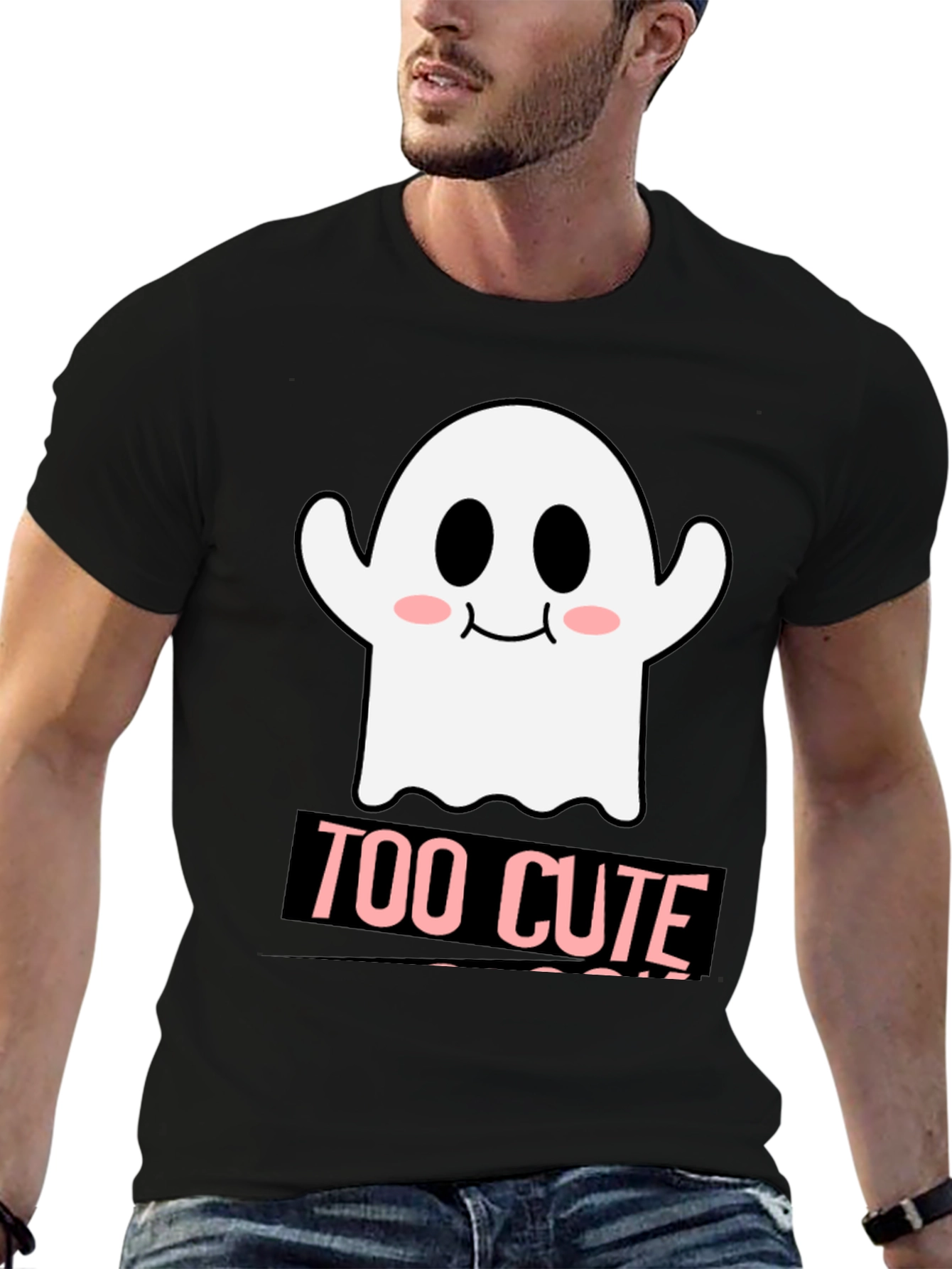 Too Cute Ghost Graphic T-Shirt - Halloween Style
