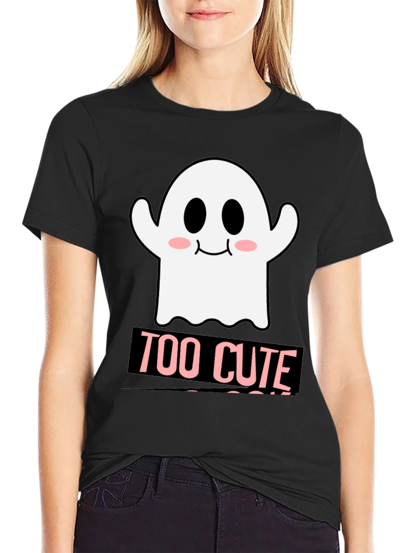 Too Cute Ghost Graphic T-Shirt - Halloween Style