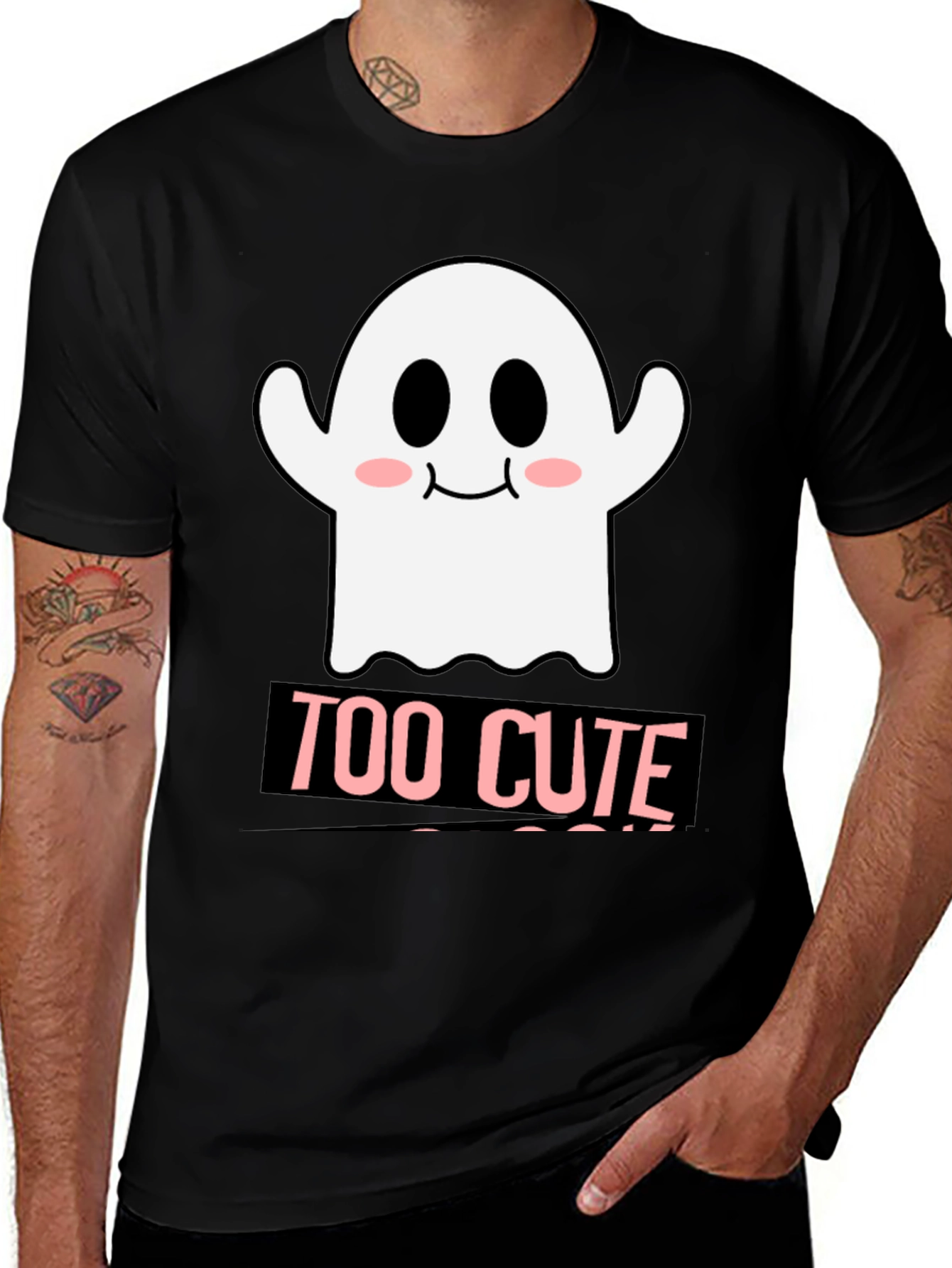 Too Cute Ghost Graphic T-Shirt - Halloween Style