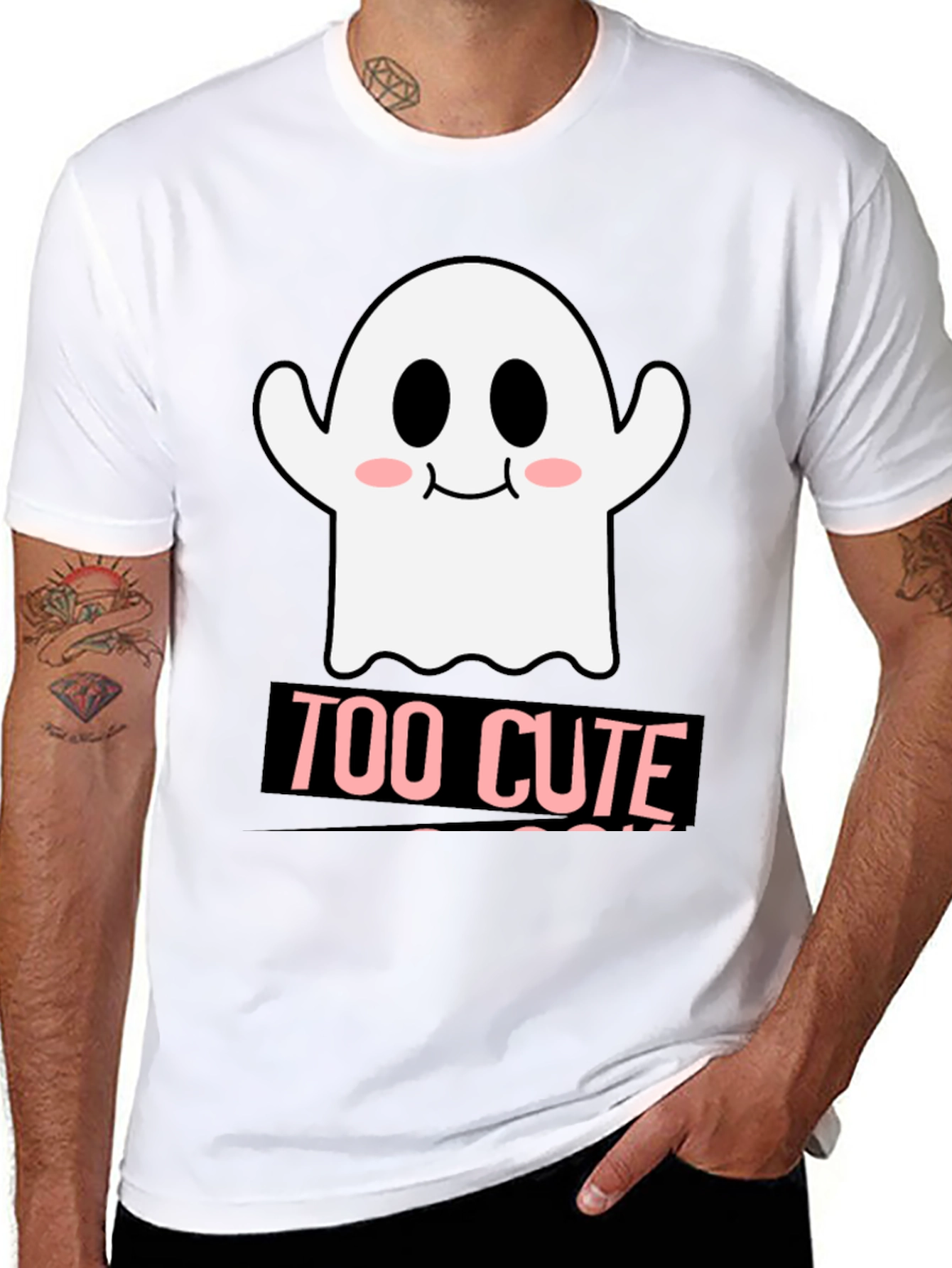 Too Cute Ghost Graphic T-Shirt - Halloween Style